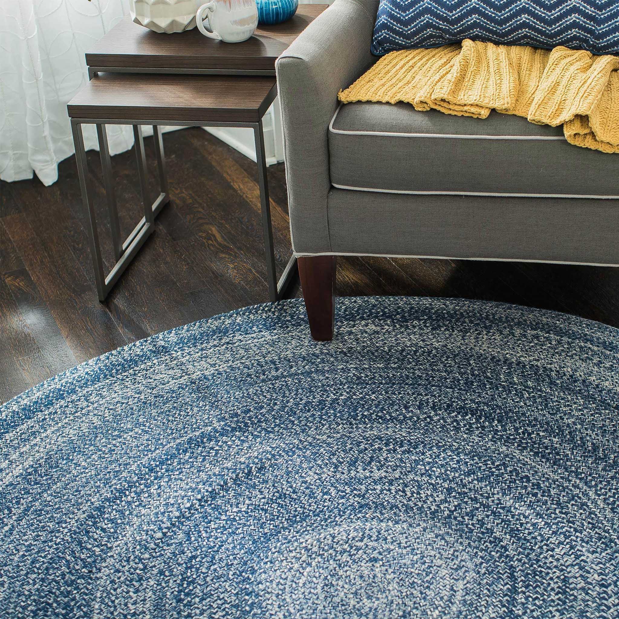 Epona Braided Round Blue Rug - Image 4