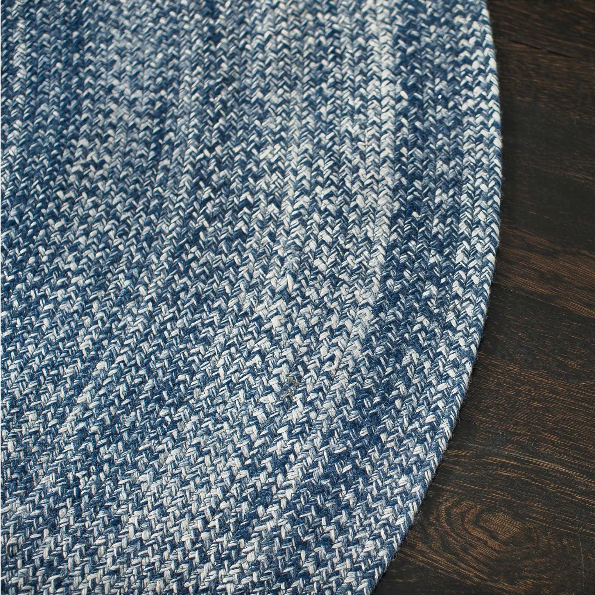 Epona Braided Round Blue Rug - Image 5
