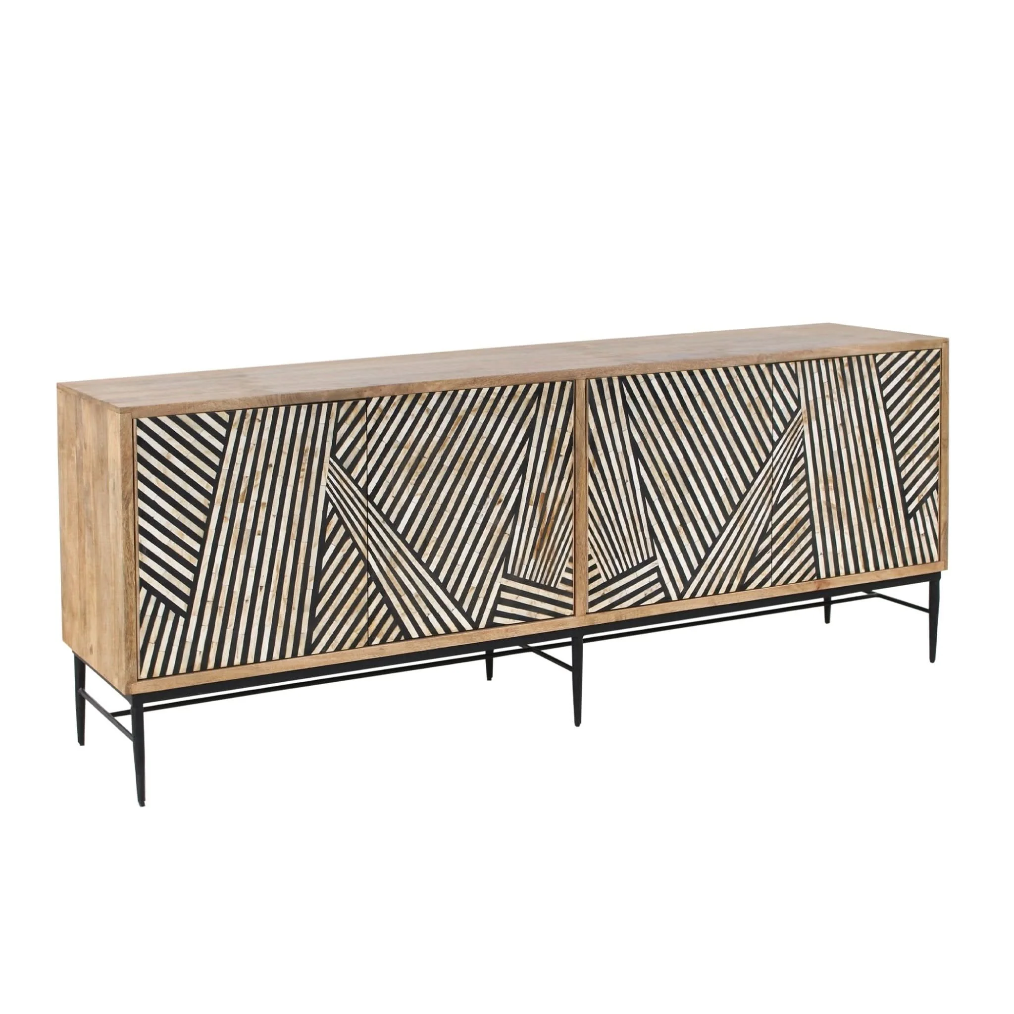 Fargo Modern Mango Wood Sideboard with Bone Inlay