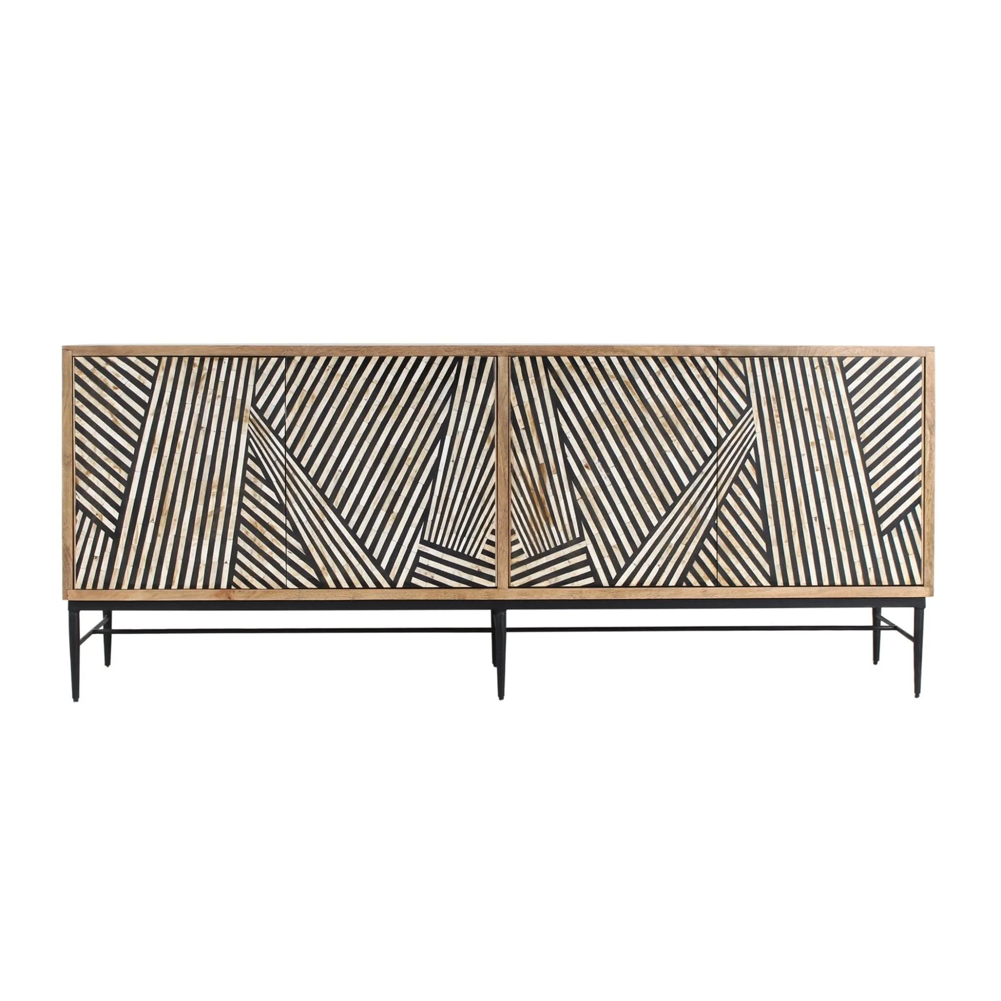 Fargo Modern Mango Wood Sideboard with Bone Inlay - Image 3