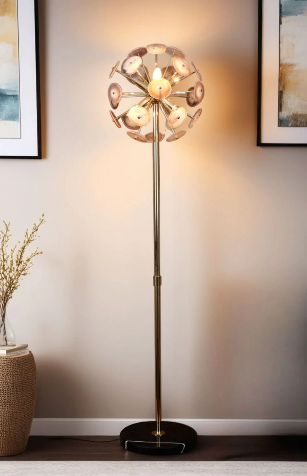 Heritage Iron Agate and Marble Floor Lamp - Image 2
