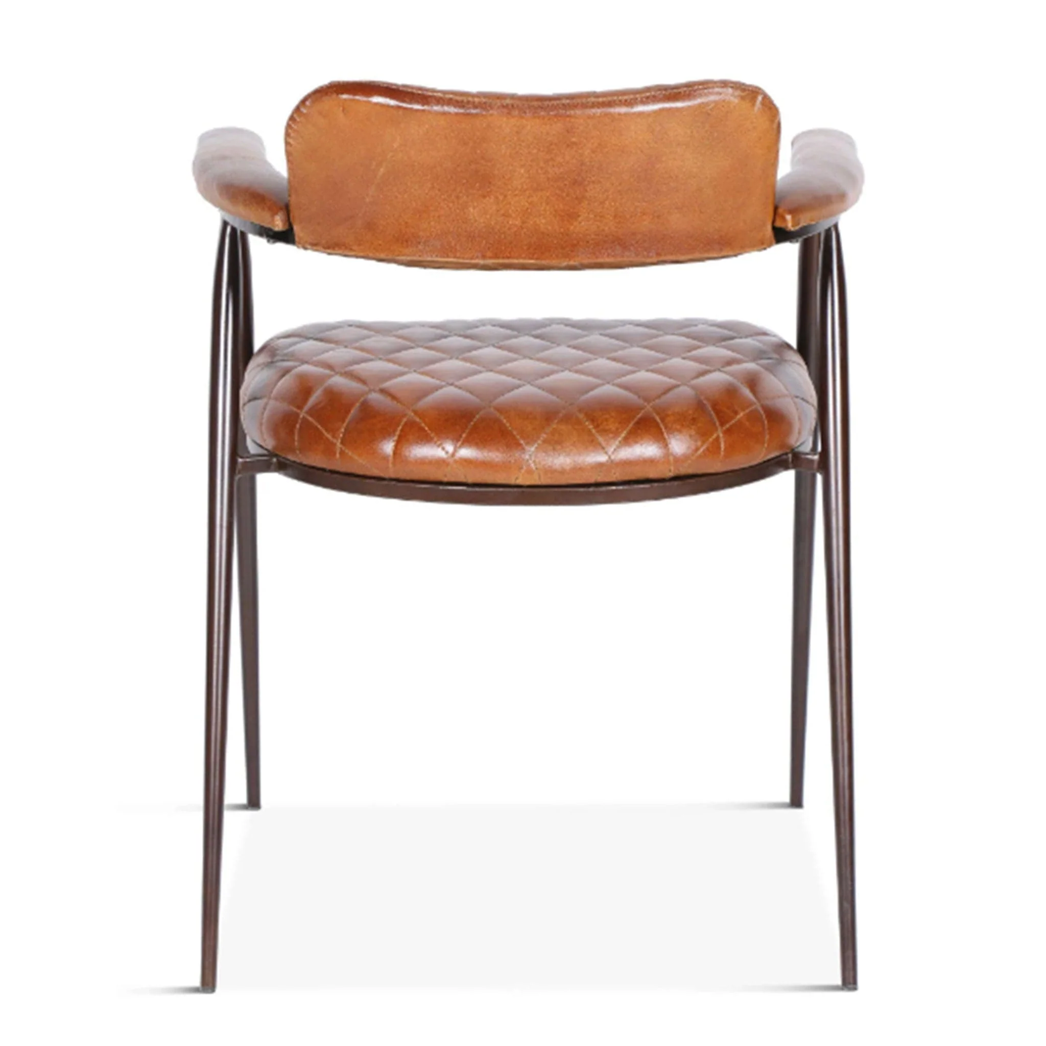 Hudson Diamond Stitched Leather Armchair - Image 5