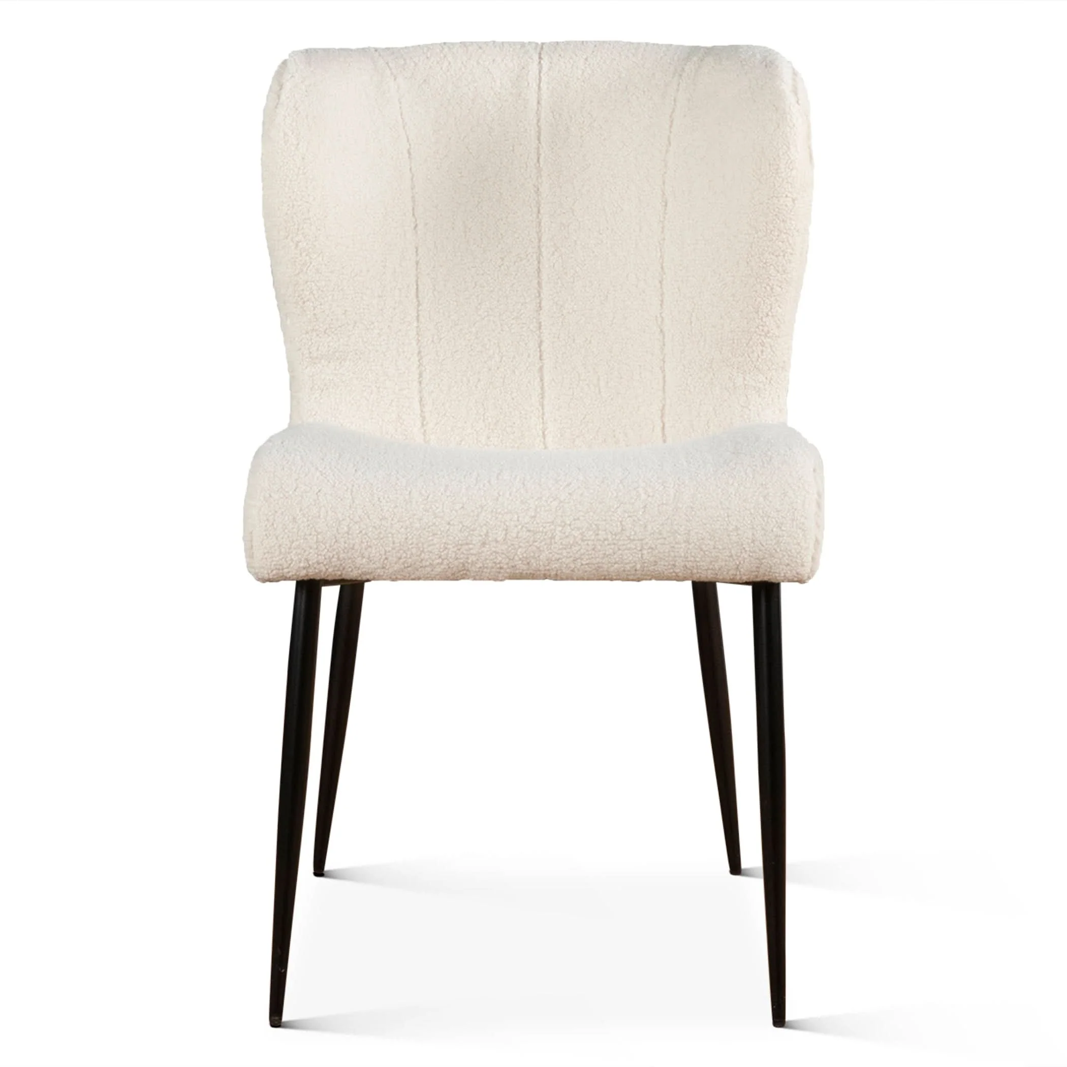 Isabella White Boucle Modern Dining Chair - Image 2