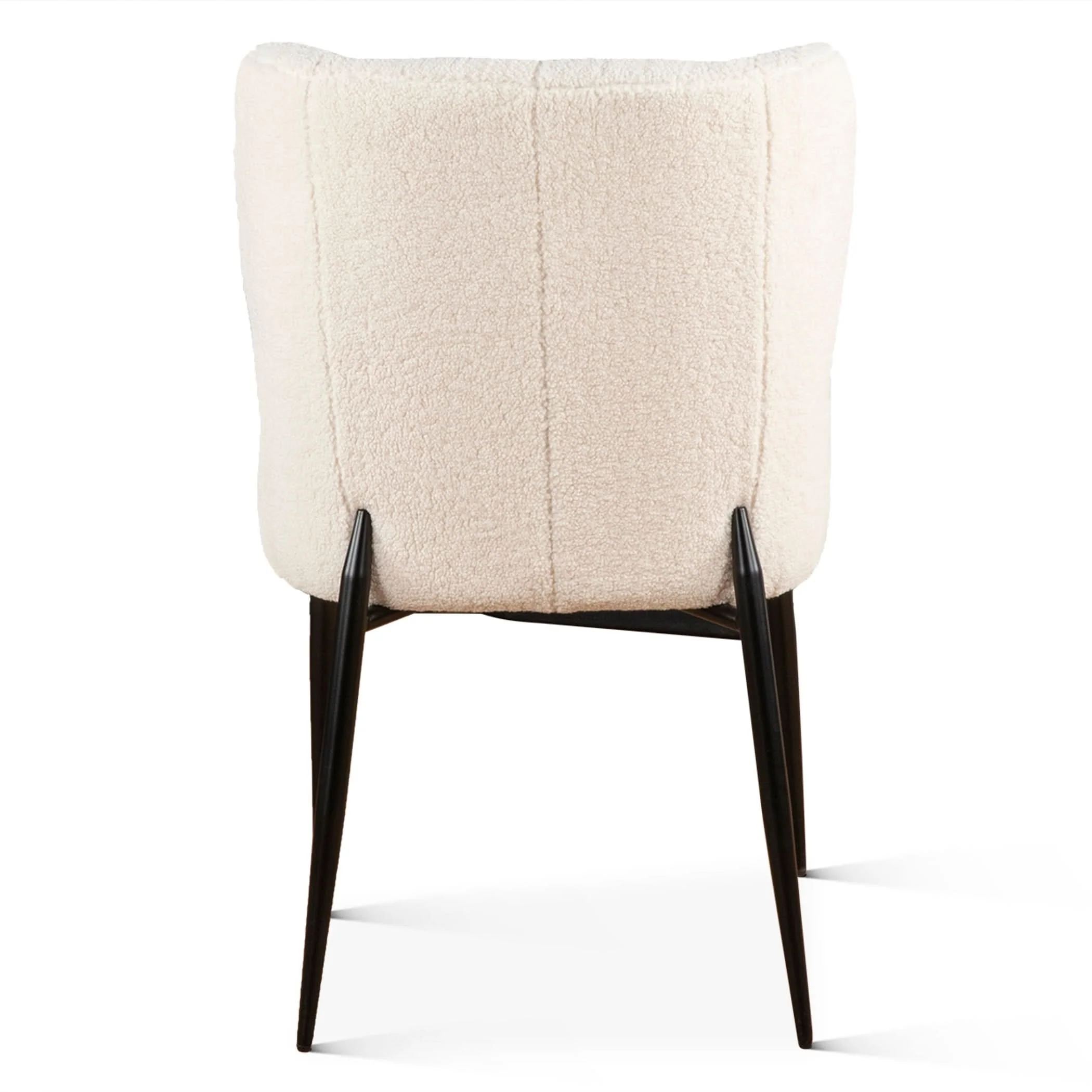 Isabella White Boucle Modern Dining Chair - Image 5