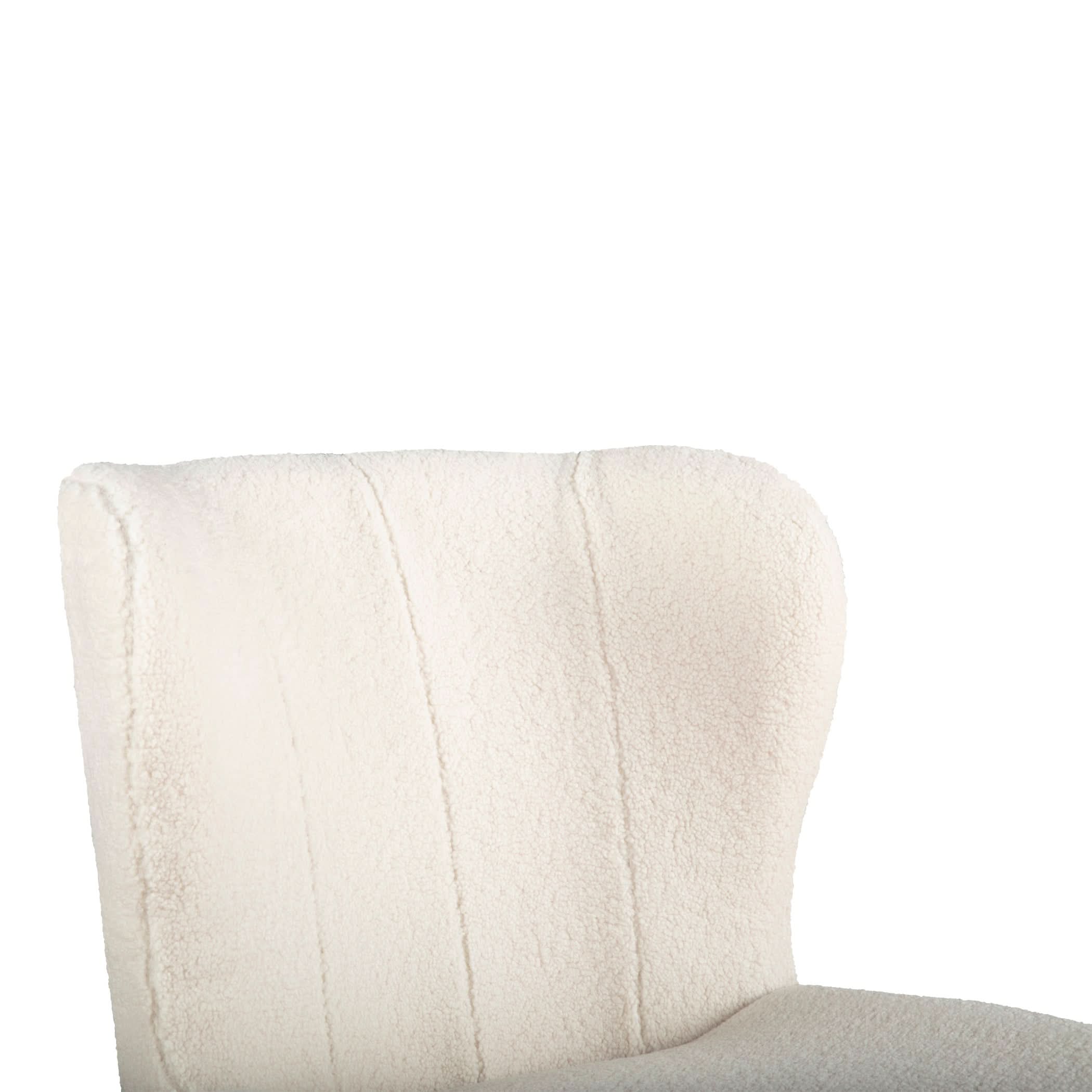 Isabella White Boucle Modern Dining Chair - Image 6