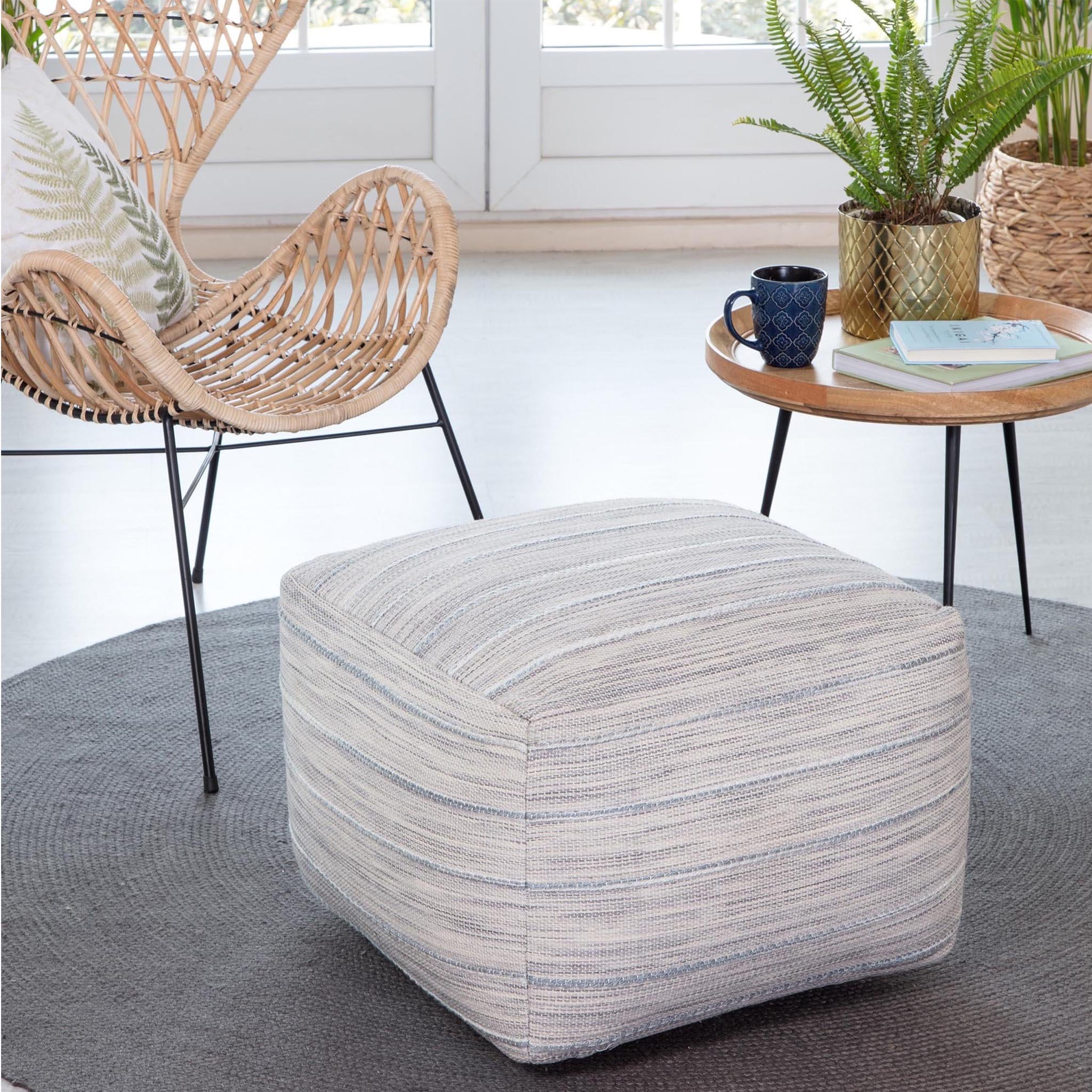 Joya Gray Pouf - Image 3