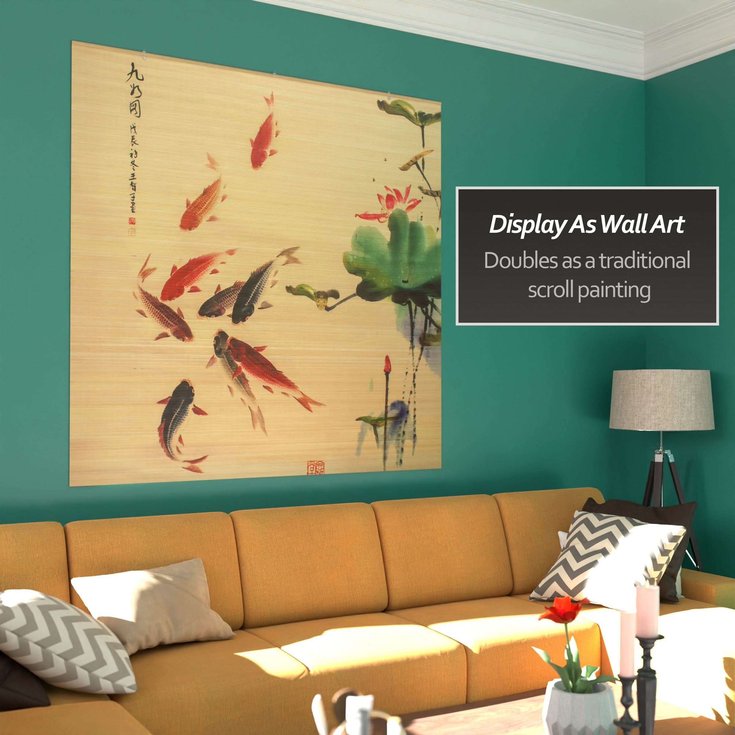 Koi Pond Bamboo Window Shade Blind - Image 10