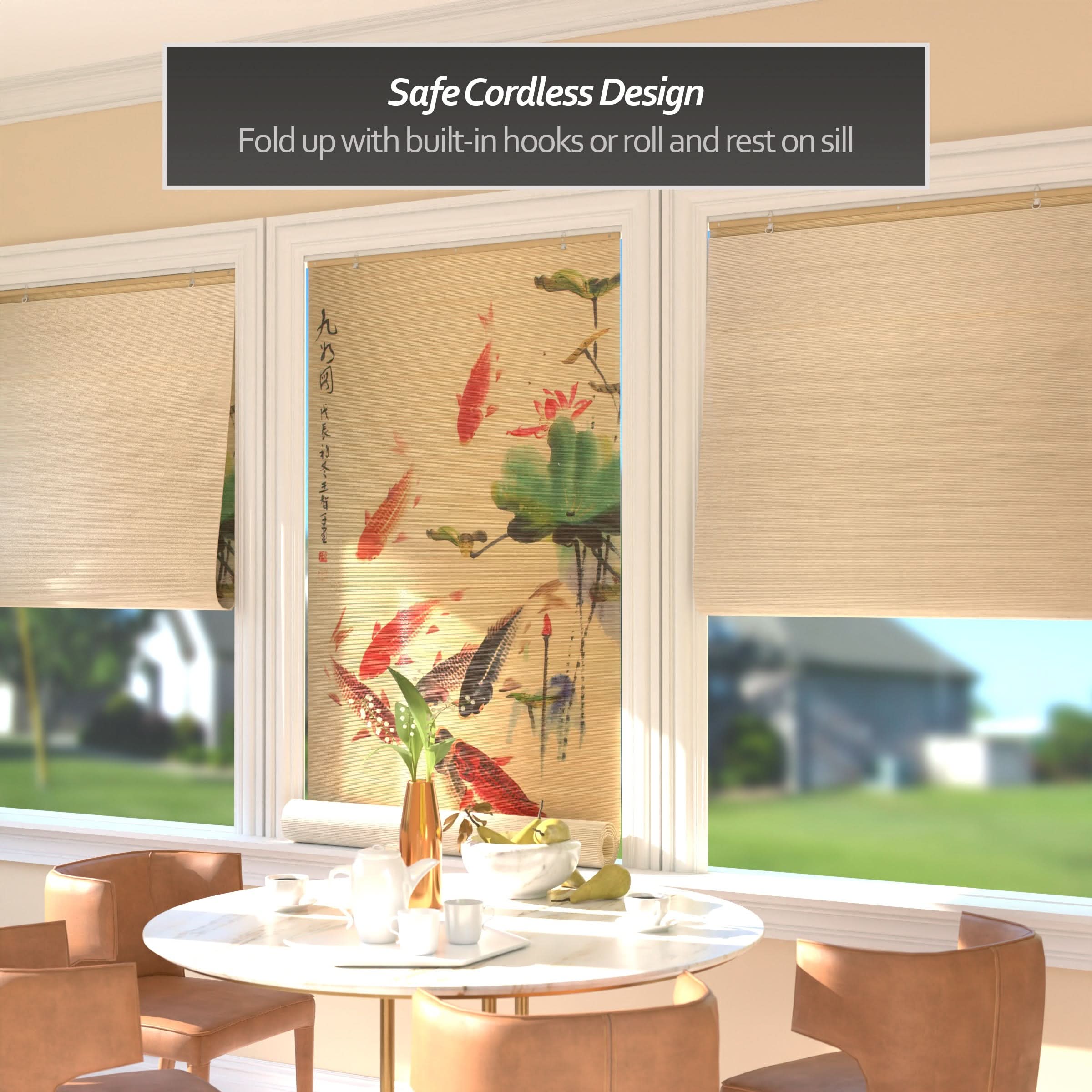 Koi Pond Bamboo Window Shade Blind - Image 3