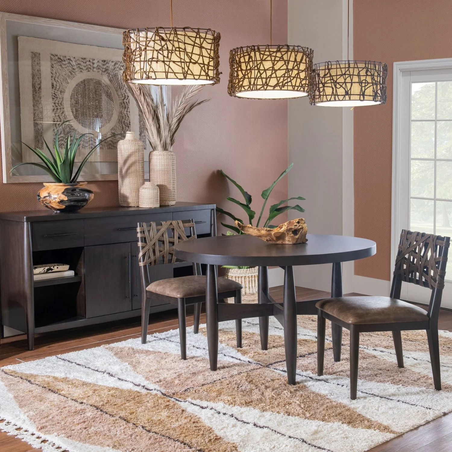 Koko Round Acacia Wood Dining Table - Image 4