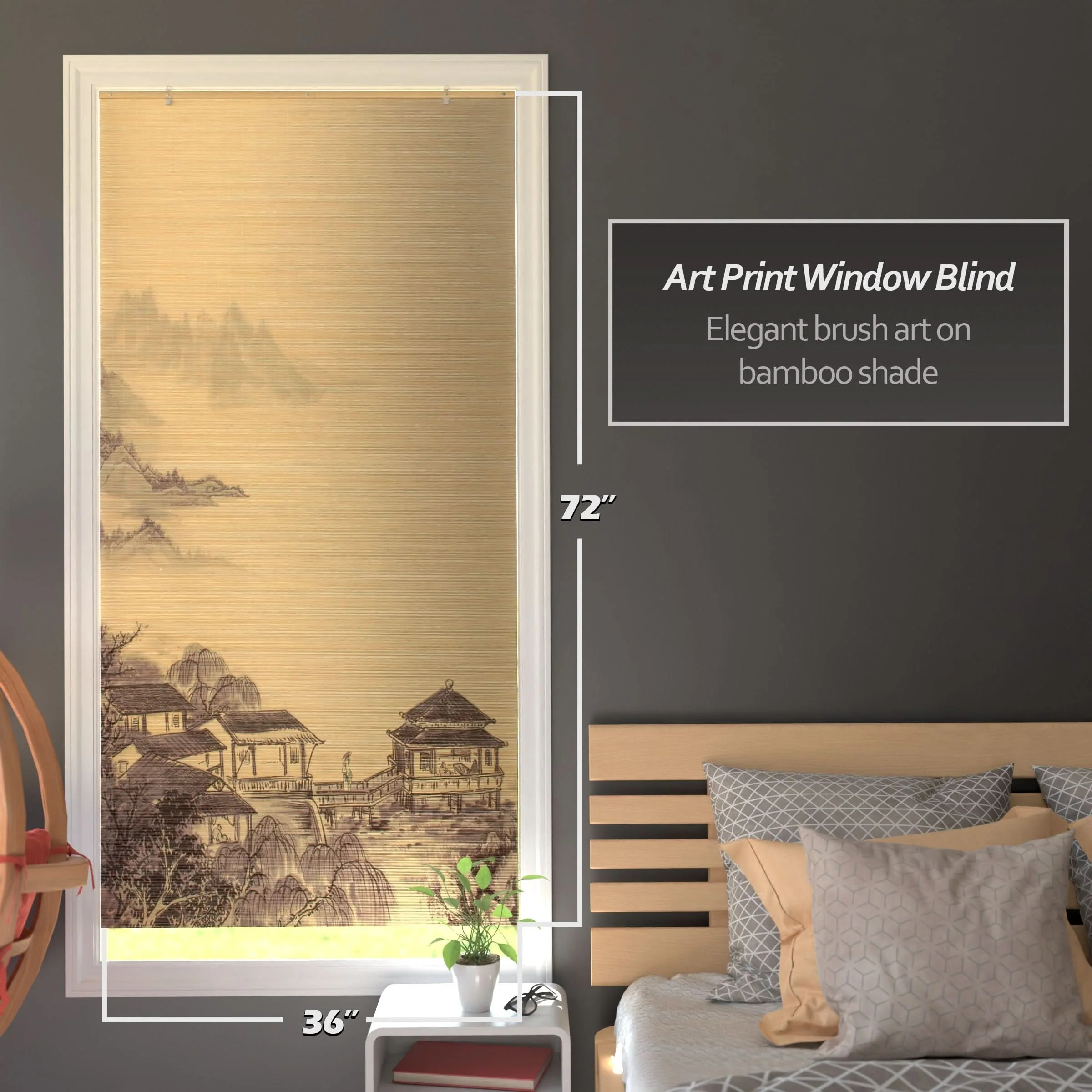 Landscape Bamboo Window Shade Blind - Image 4