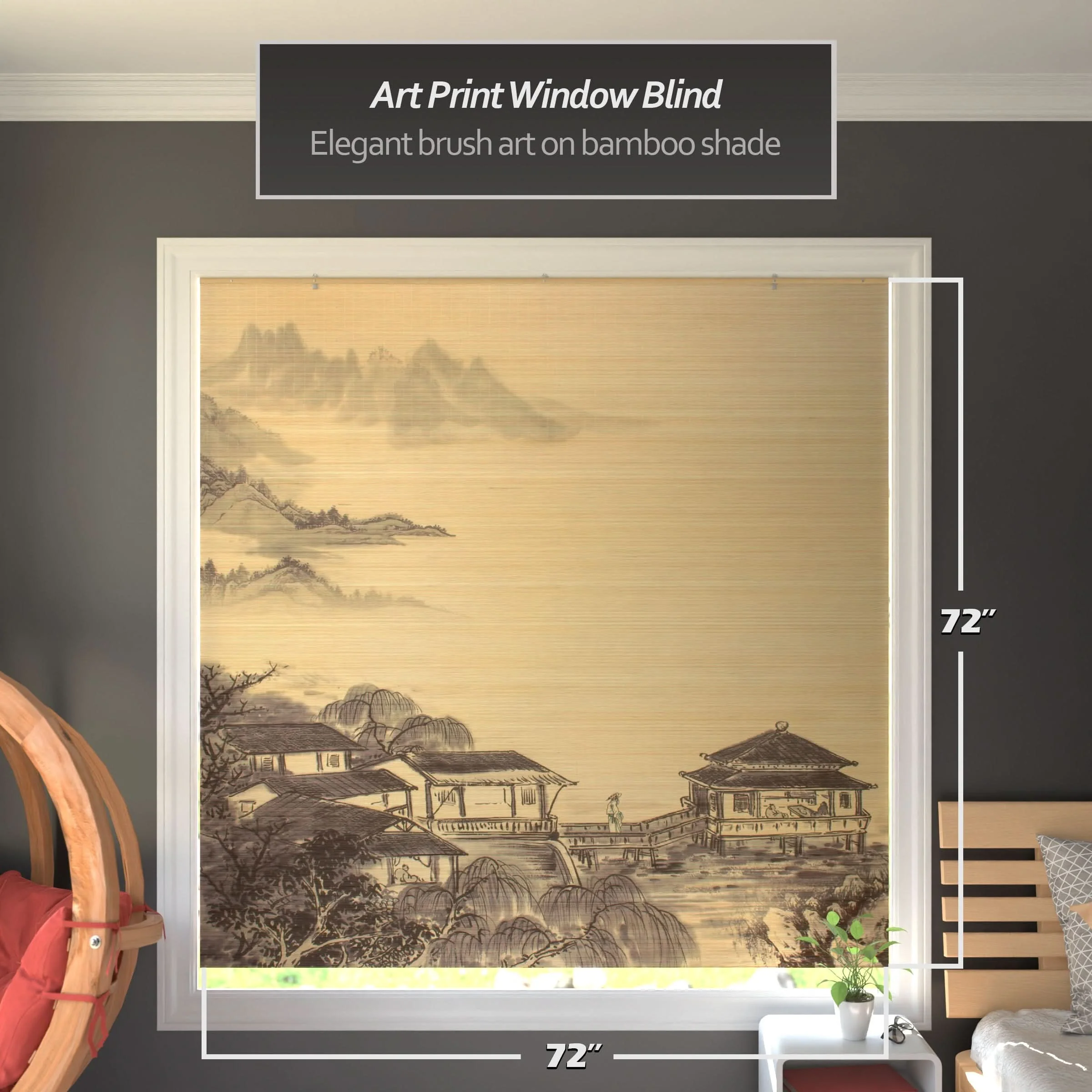 Landscape Bamboo Window Shade Blind - Image 8