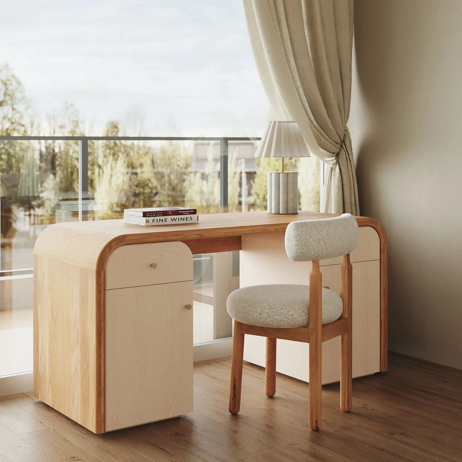 Liam Oak Desk - Image 3