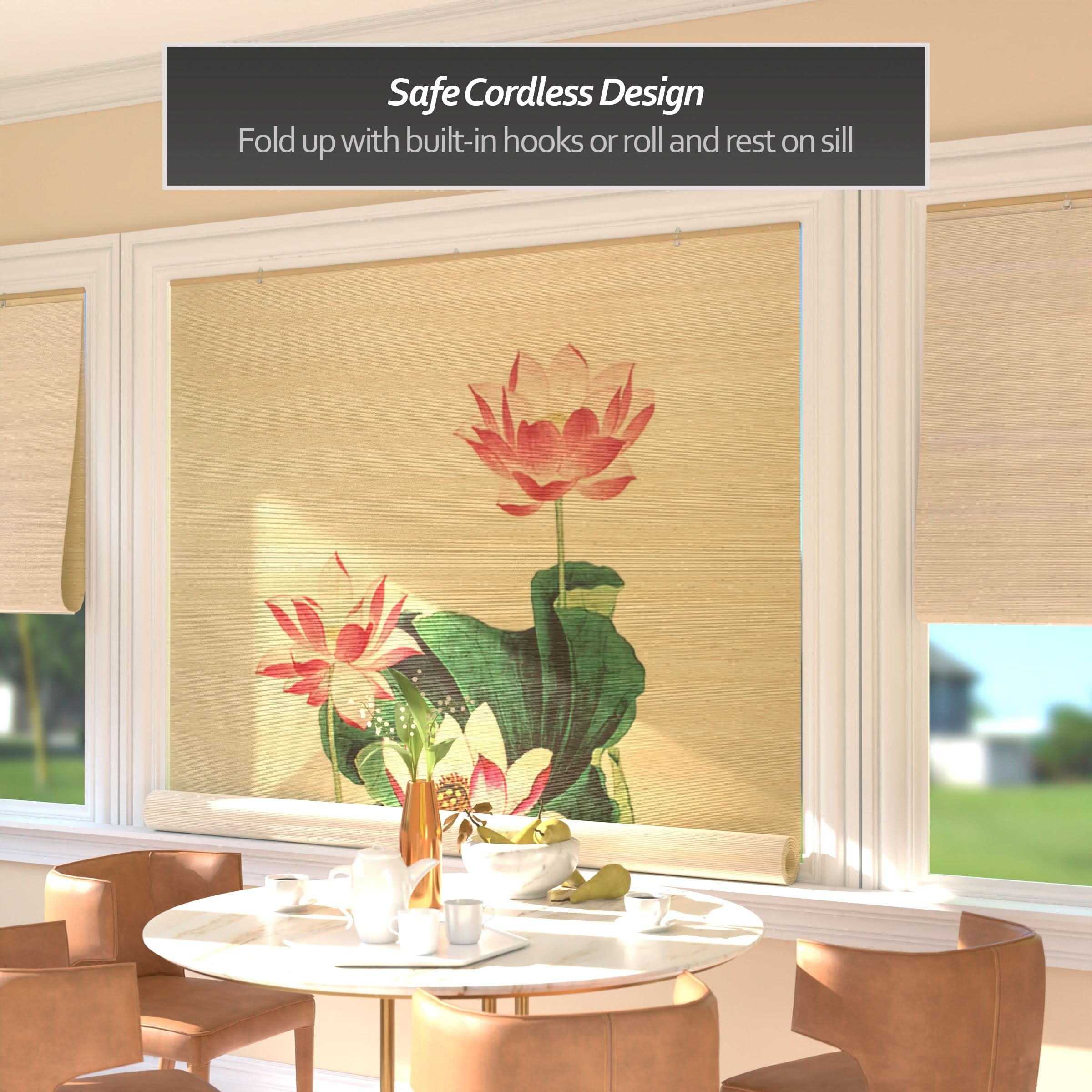 Lotus Blossom Bamboo Window Shade Blind - Image 7