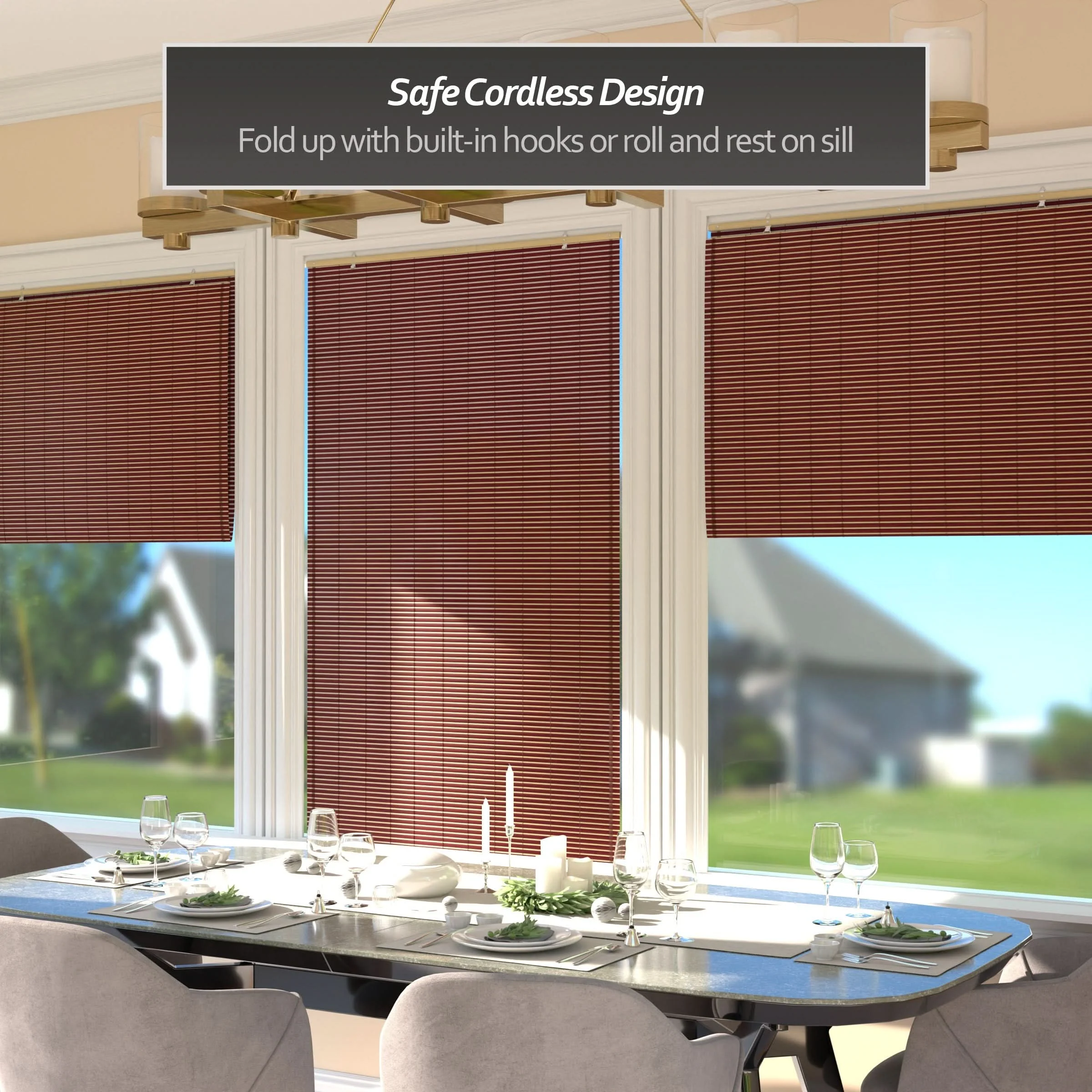 Mahogany Bamboo Cordless Window Shade - Image 10