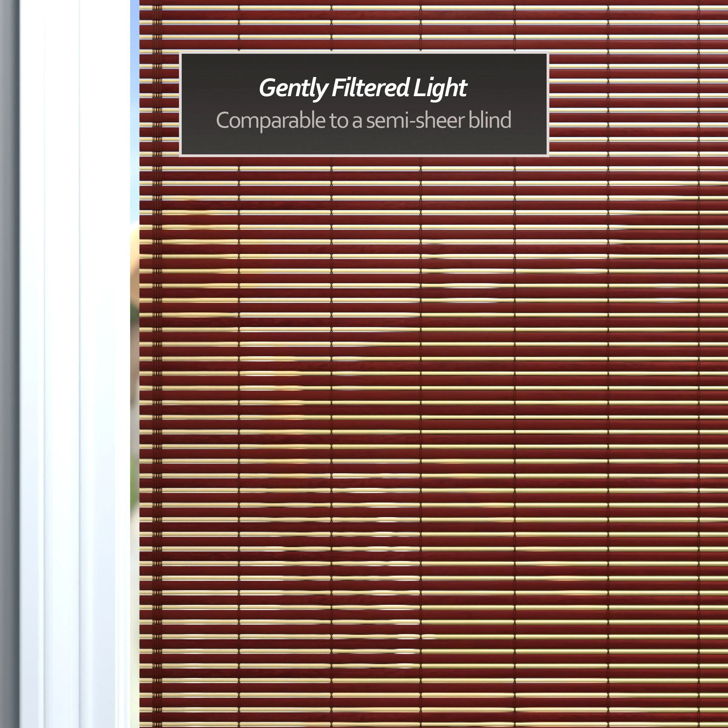 Mahogany Bamboo Cordless Window Shade - Image 12