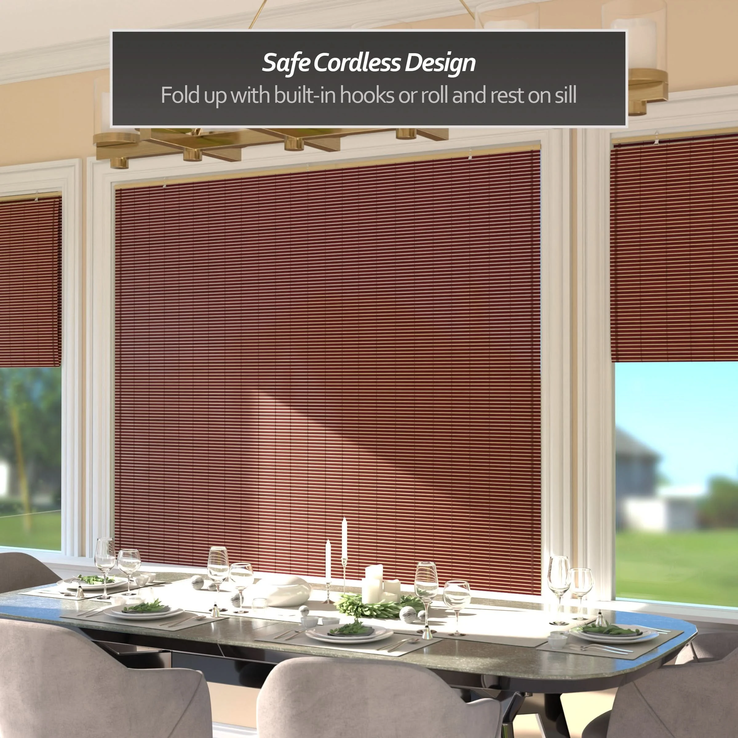 Mahogany Bamboo Cordless Window Shade - Image 22