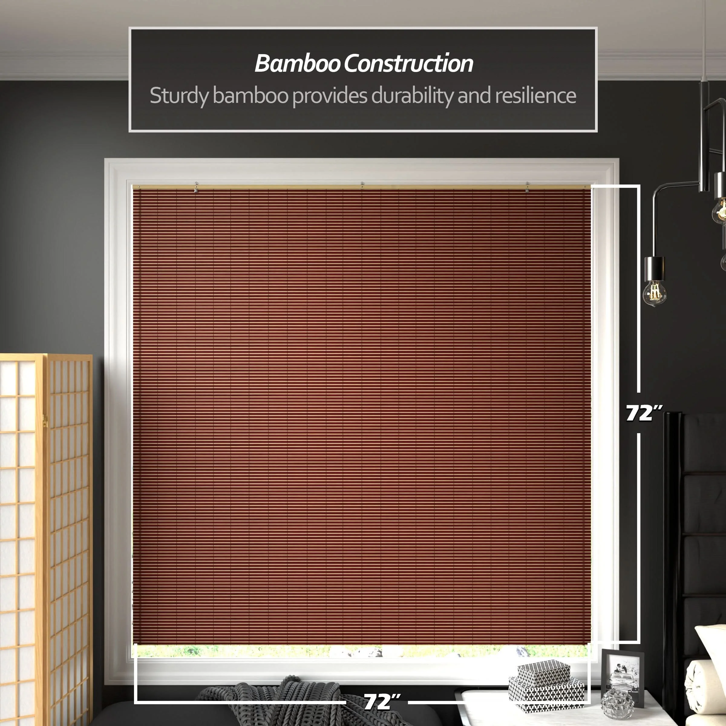 Mahogany Bamboo Cordless Window Shade - Image 23
