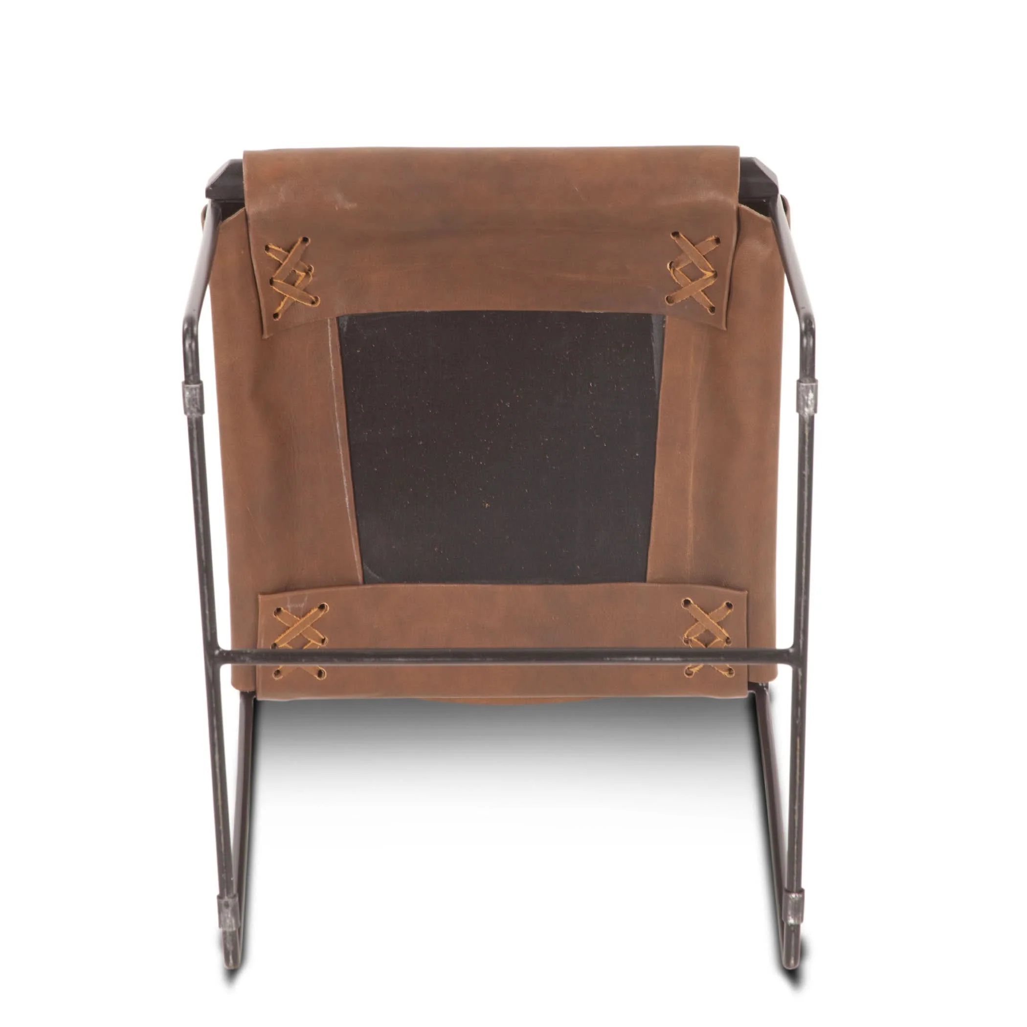 Melbourne Brown Leather and Iron Dining Chair - Image 5