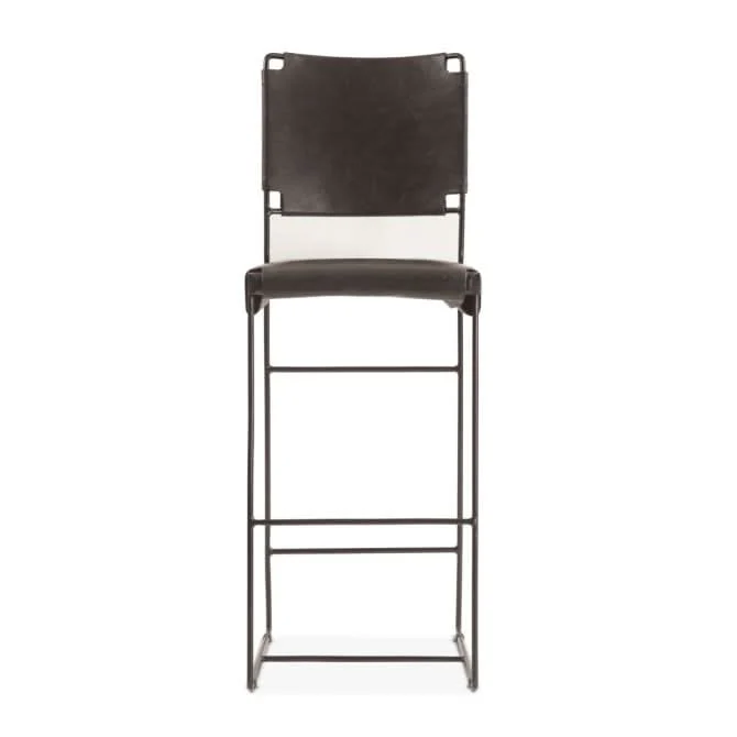 Melbourne Buffalo Leather and Iron Counter Chair - Image 2