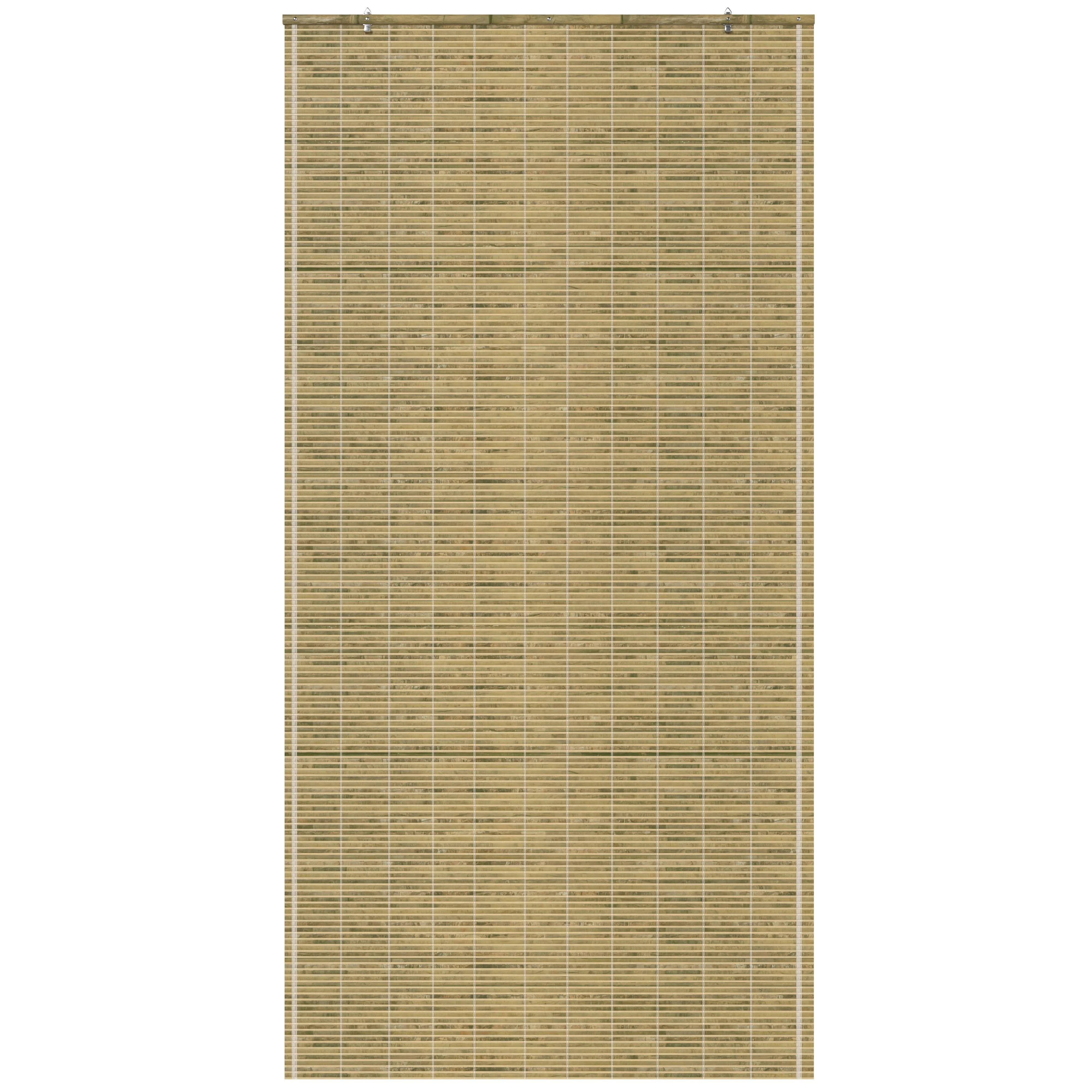 Natural Burnt Bamboo Cordless Window Shade - Image 2