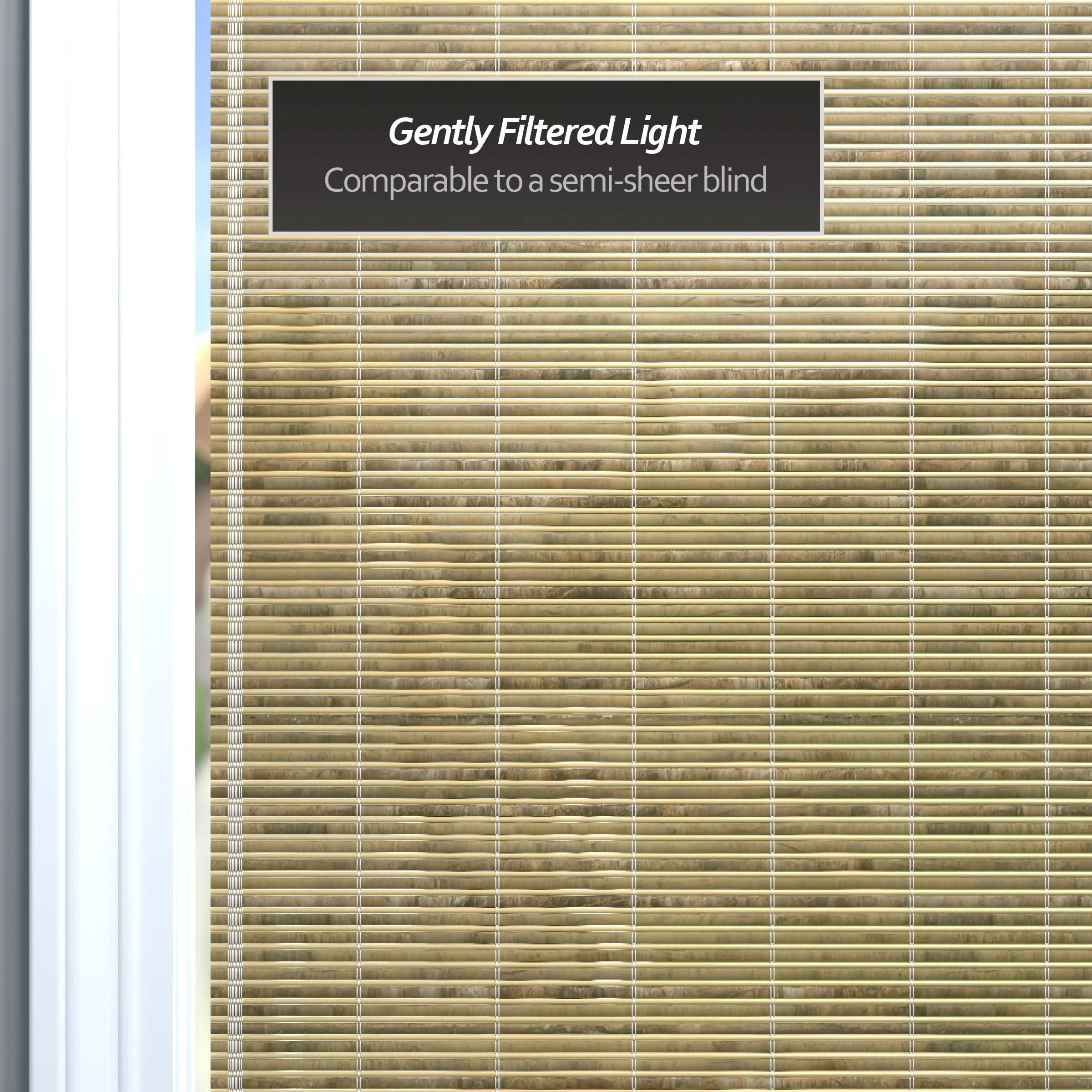 Natural Burnt Bamboo Cordless Window Shade - Image 20
