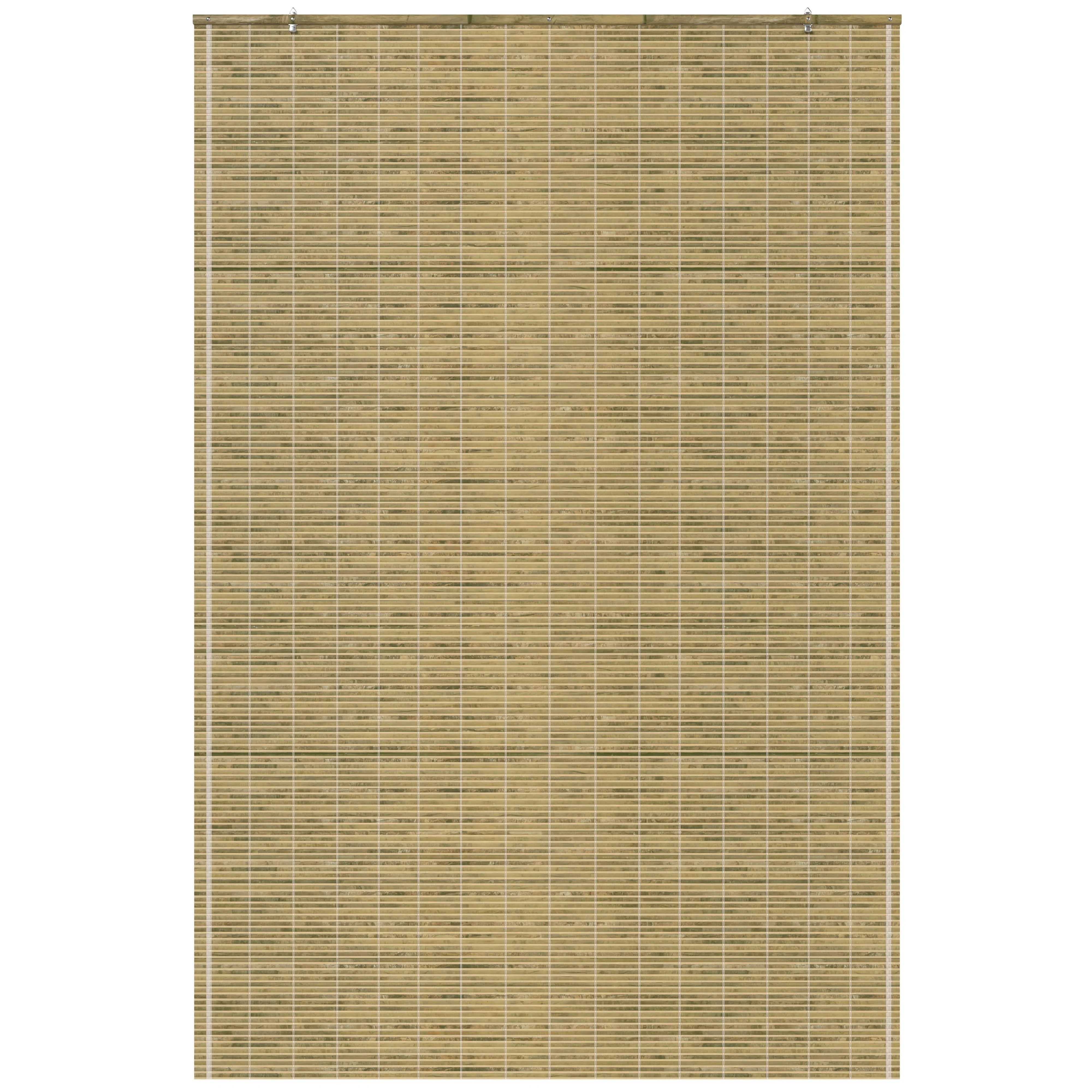 Natural Burnt Bamboo Cordless Window Shade - Image 3