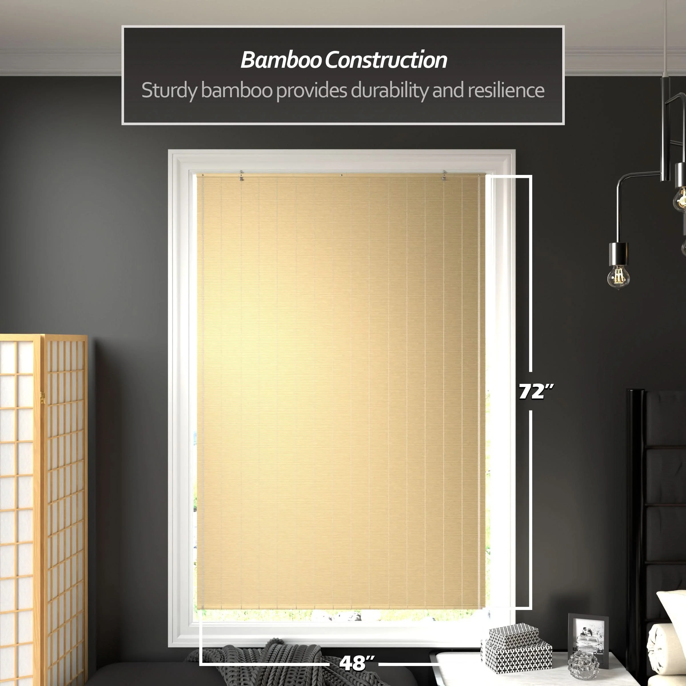Natural Matchstick Cordless Bamboo Window Shade - Image 15