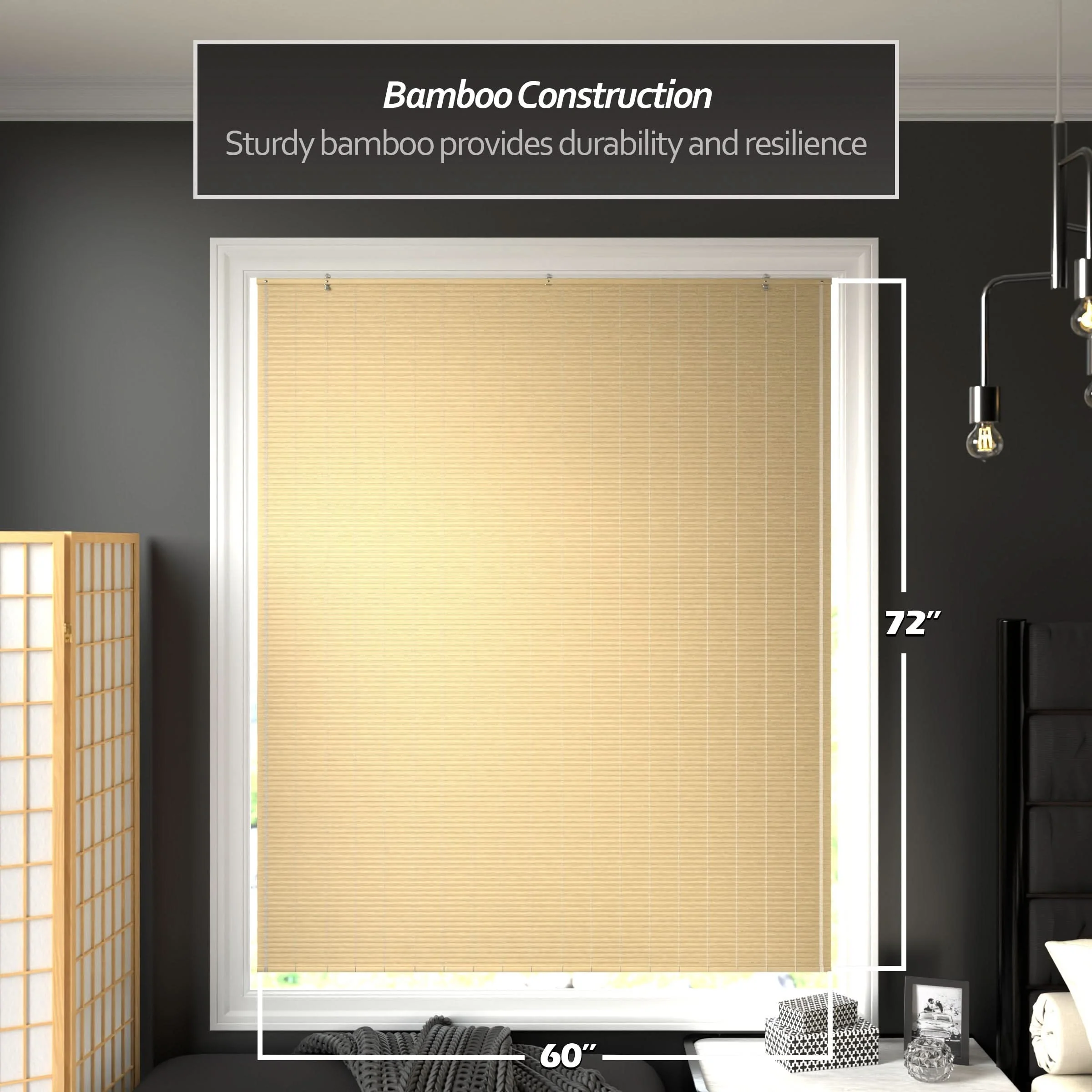 Natural Matchstick Cordless Bamboo Window Shade - Image 19