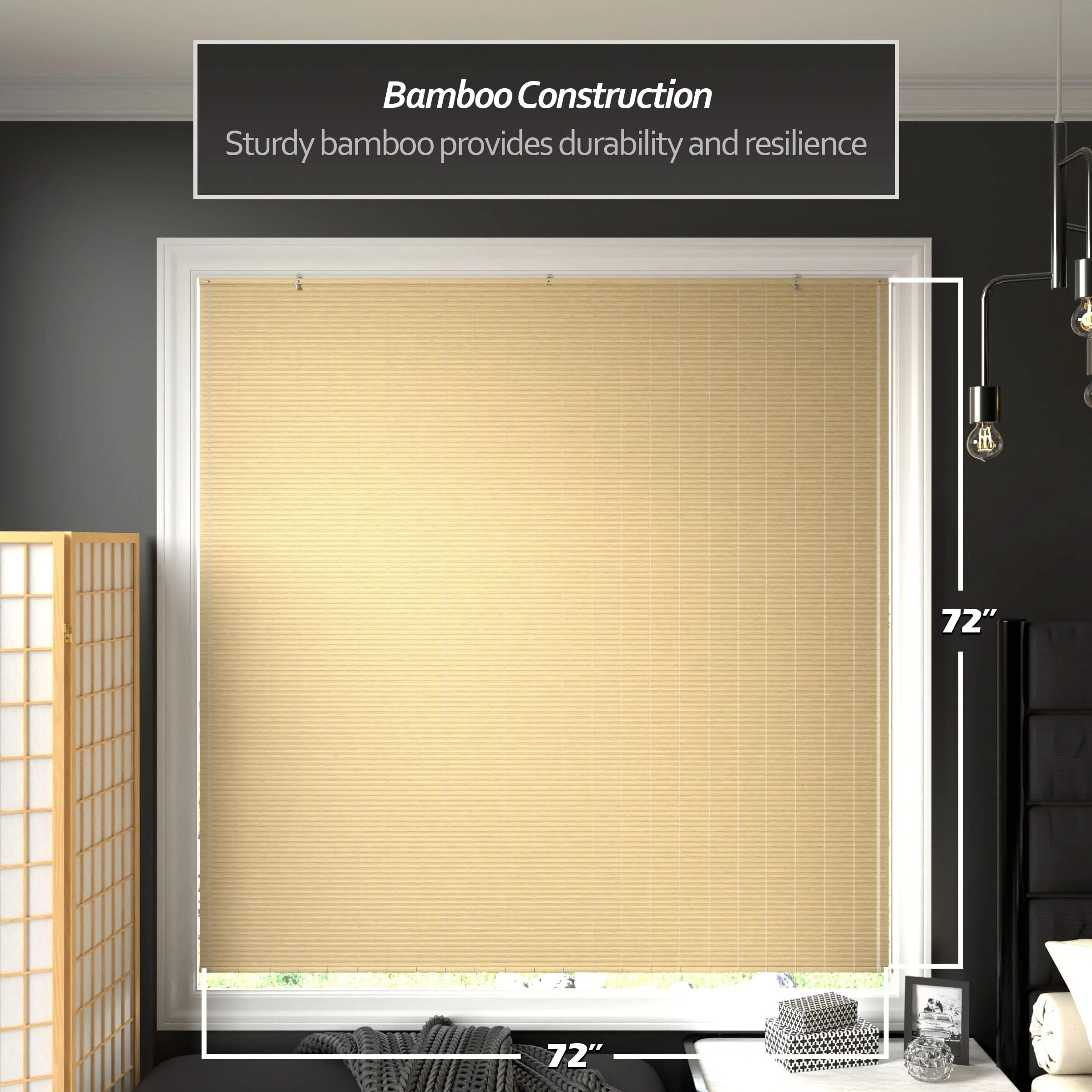 Natural Matchstick Cordless Bamboo Window Shade - Image 23