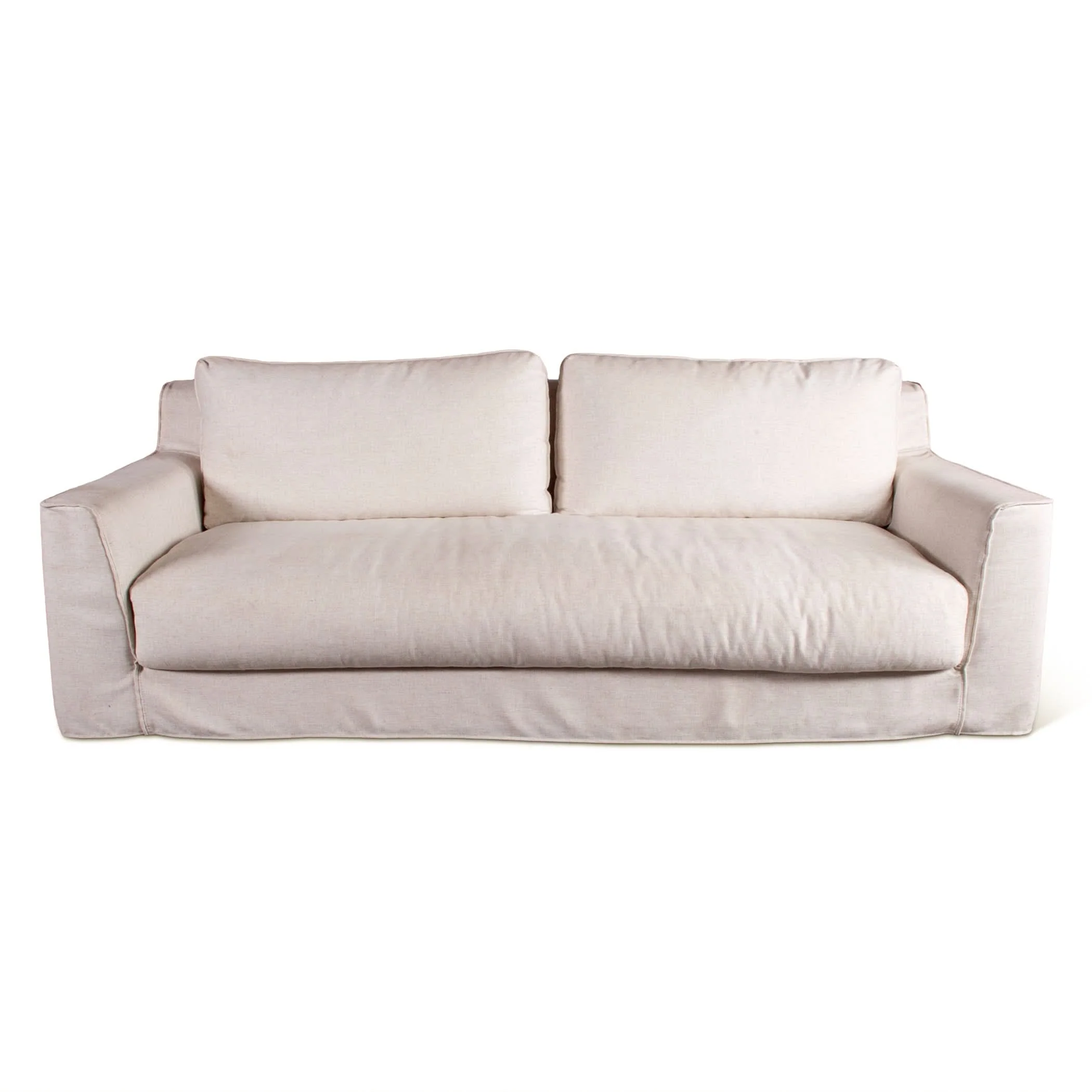 Oliver White Linen Slipcover Sofa - Image 2