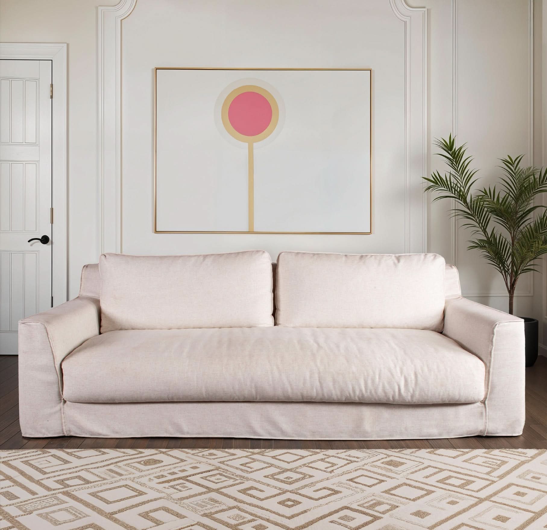 Oliver White Linen Slipcover Sofa - Image 3