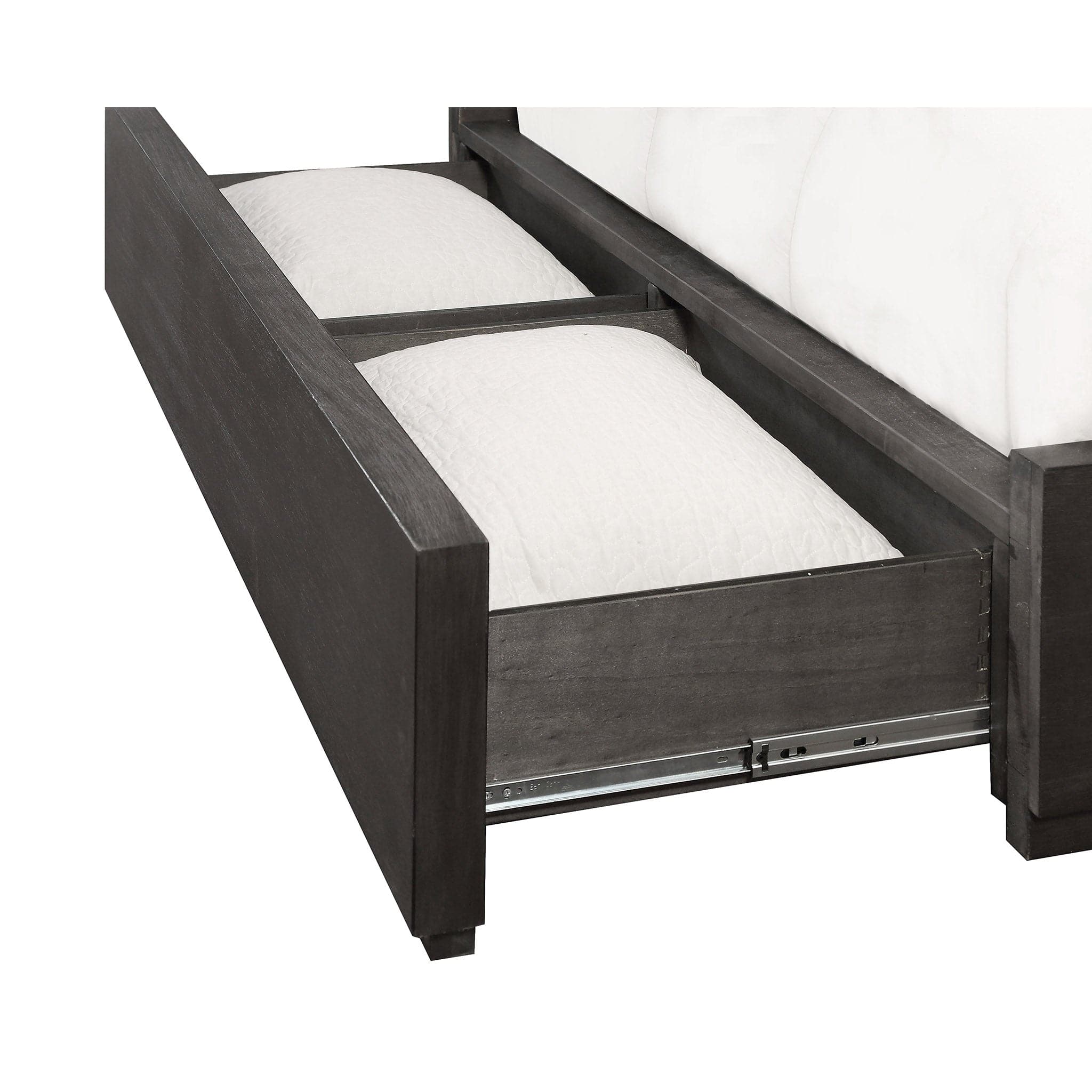 Oxford Upholstered Platform Storage Bed with Footboard Storage - Image 11