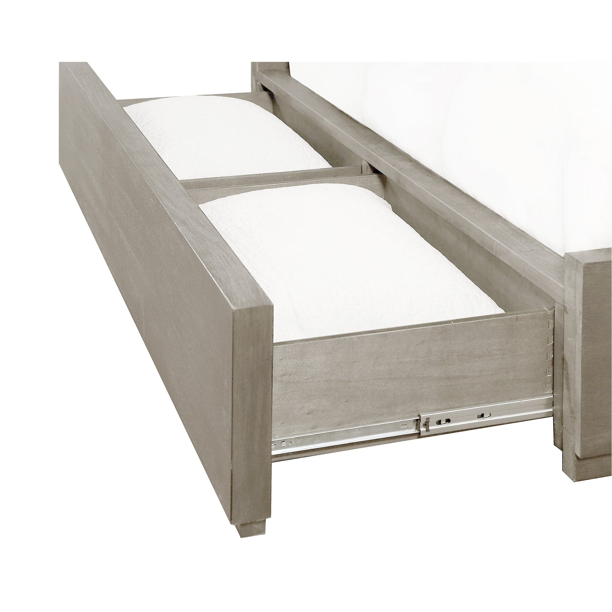 Oxford Upholstered Platform Storage Bed with Footboard Storage - Image 17