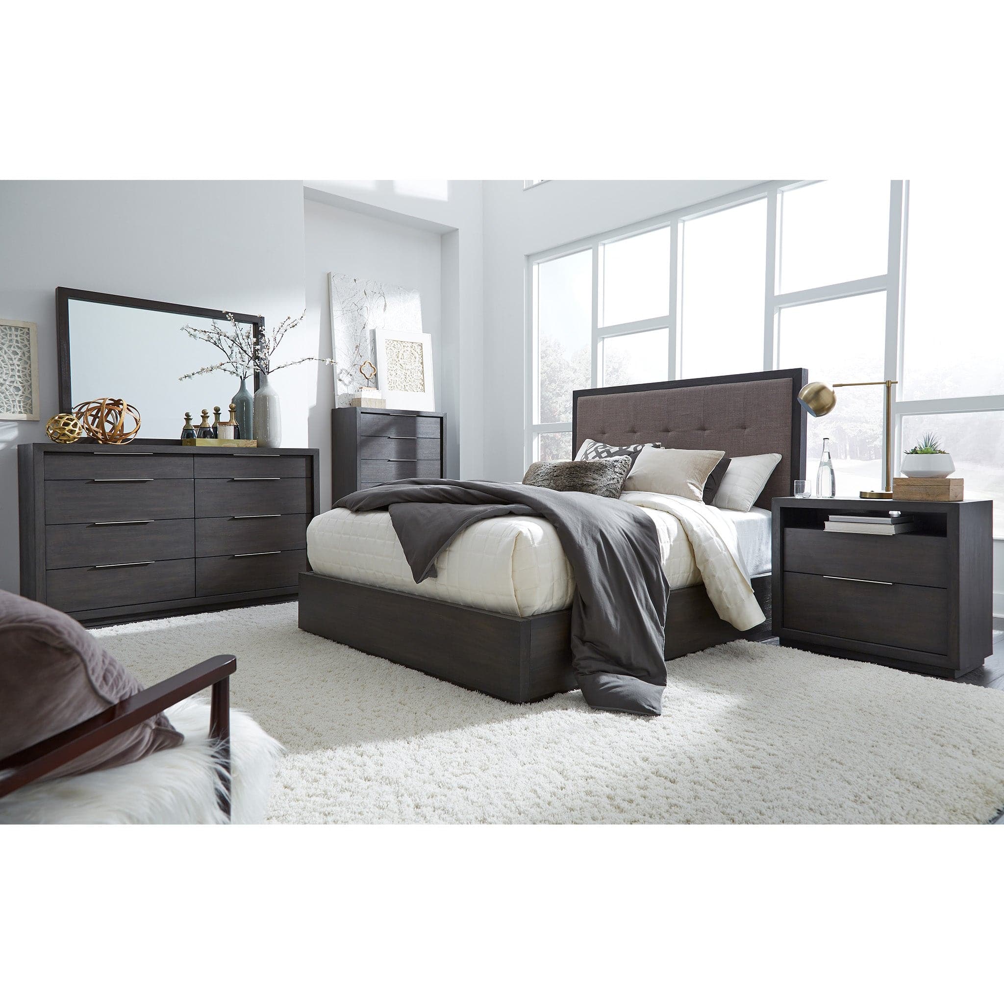 Oxford Upholstered Platform Storage Bed with Footboard Storage - Image 7