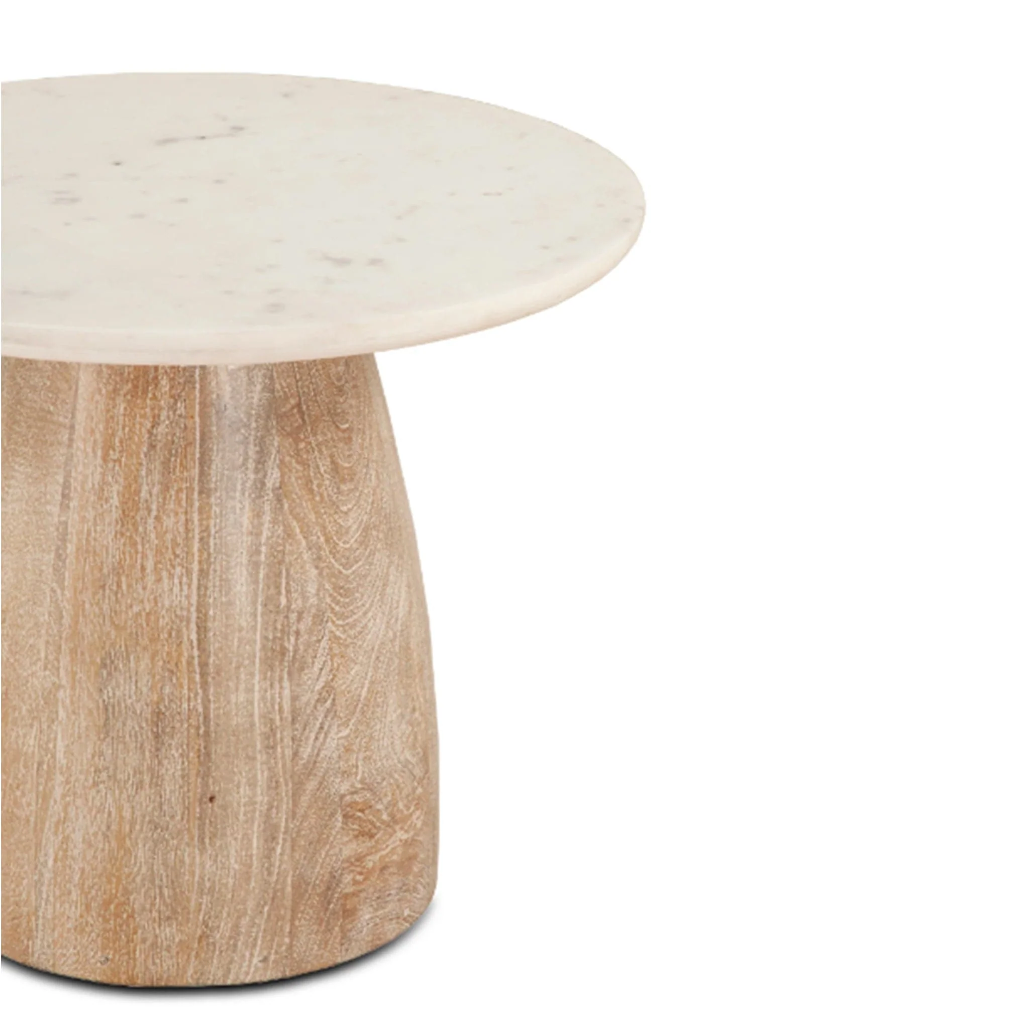 Palm Desert White Marble Round Side Table - Image 5