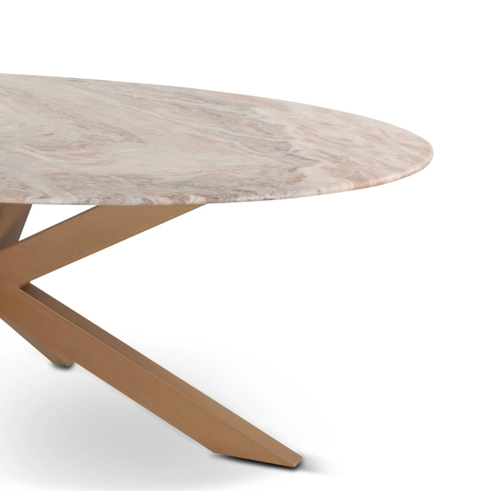 Pasadena Iron and Marble Oval Dining Table - Image 10