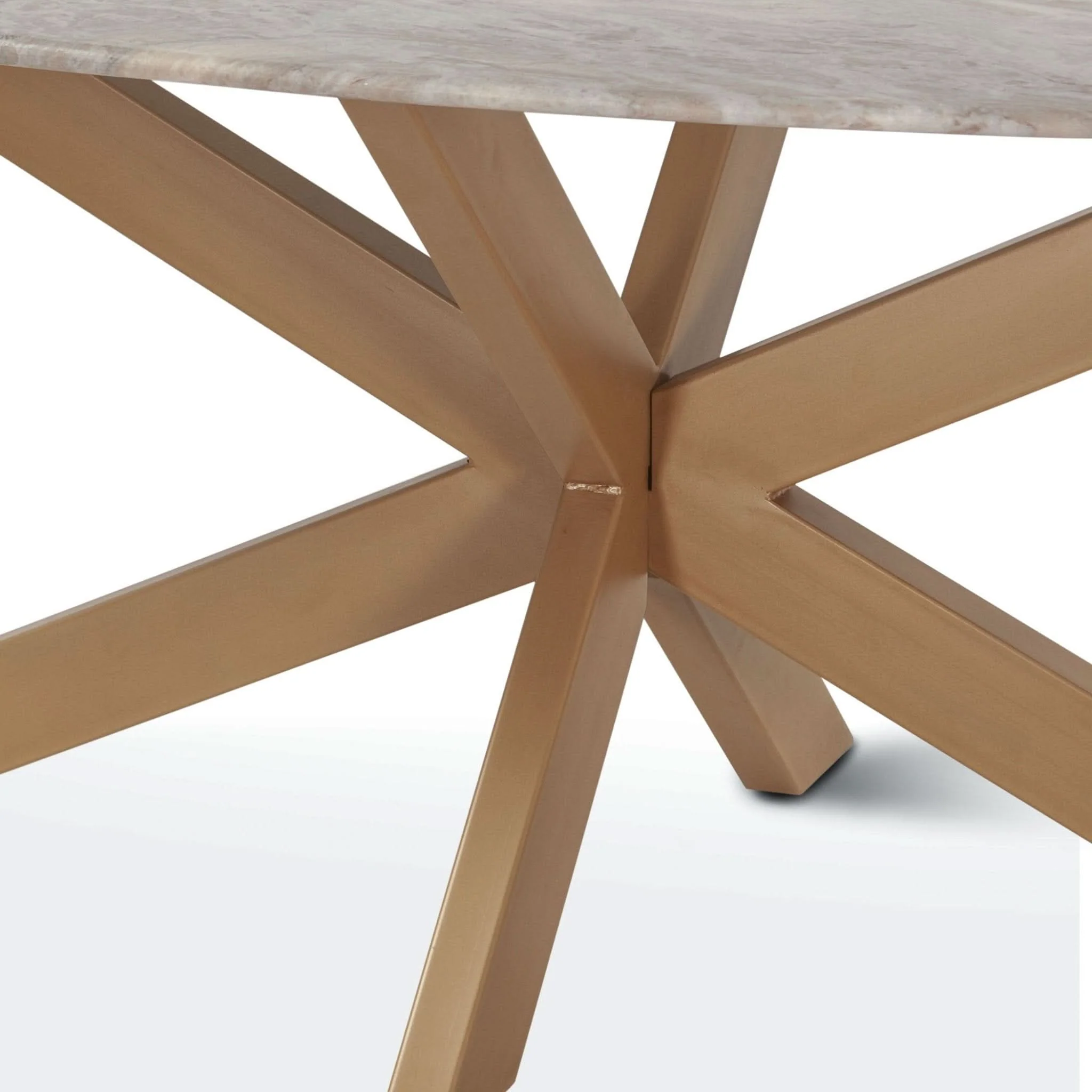 Pasadena Iron and Marble Oval Dining Table - Image 7