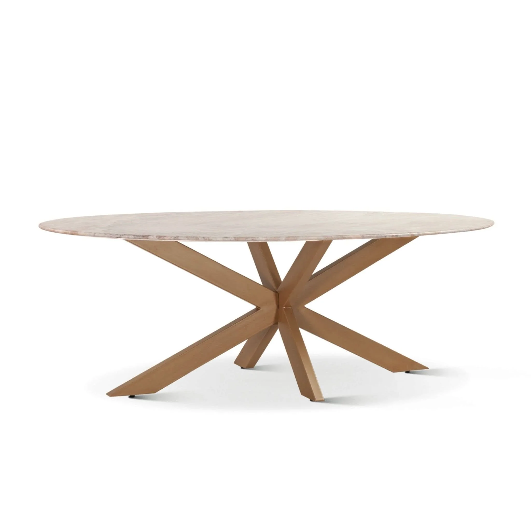 Pasadena Iron and Marble Oval Dining Table - Image 8