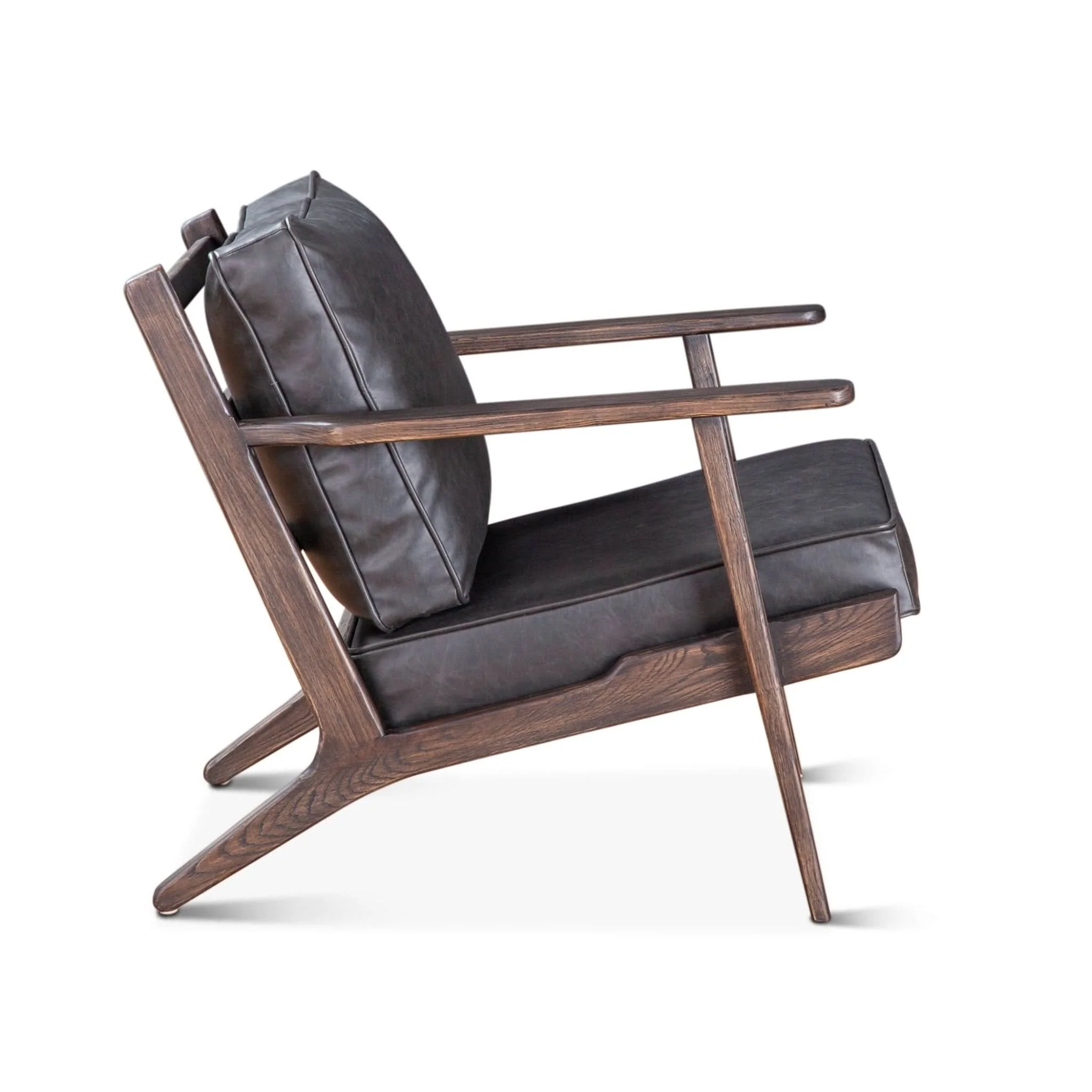 Robert Modern Black Leather Arm Chair - Image 4