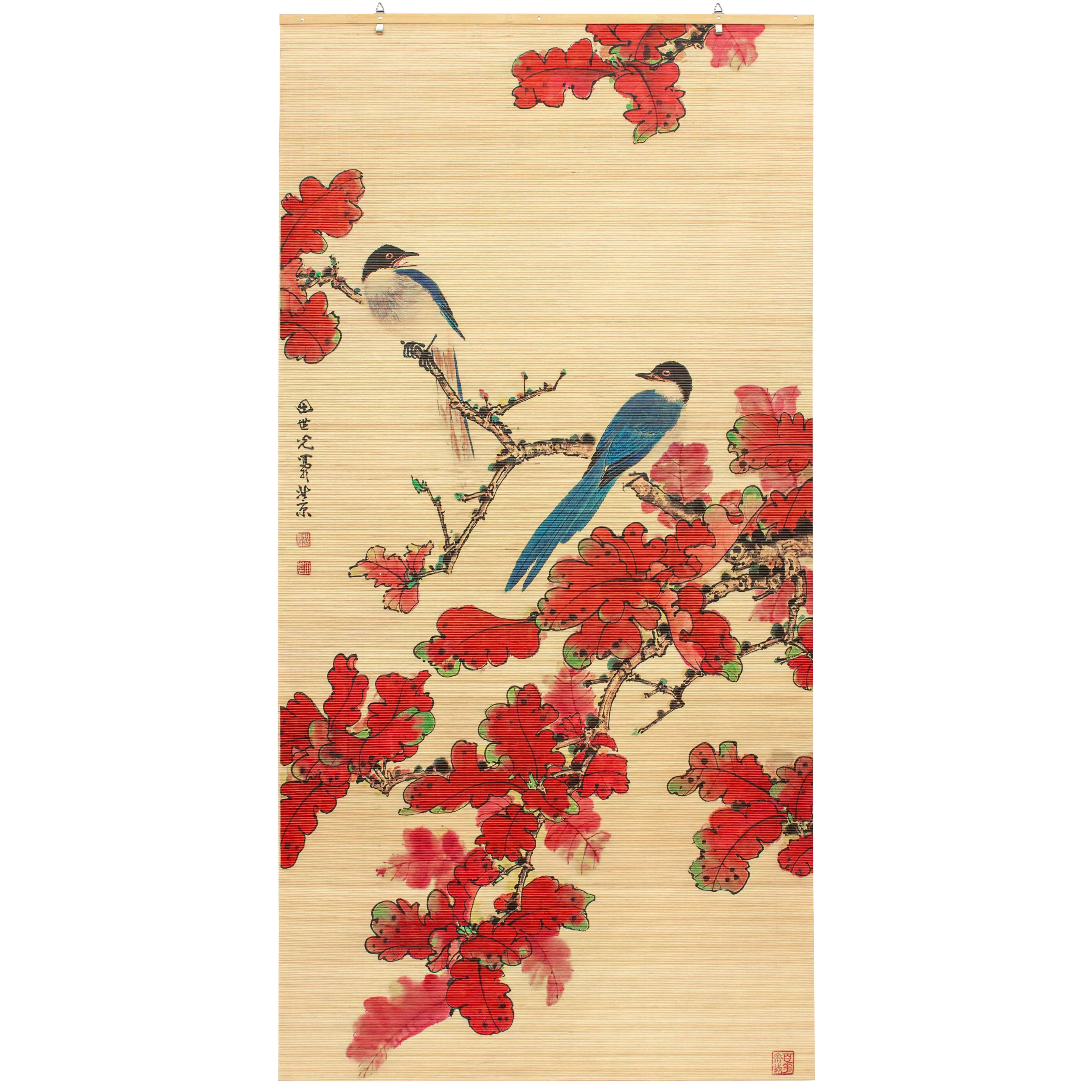 Roosting Bird Bamboo Window Shade Blind