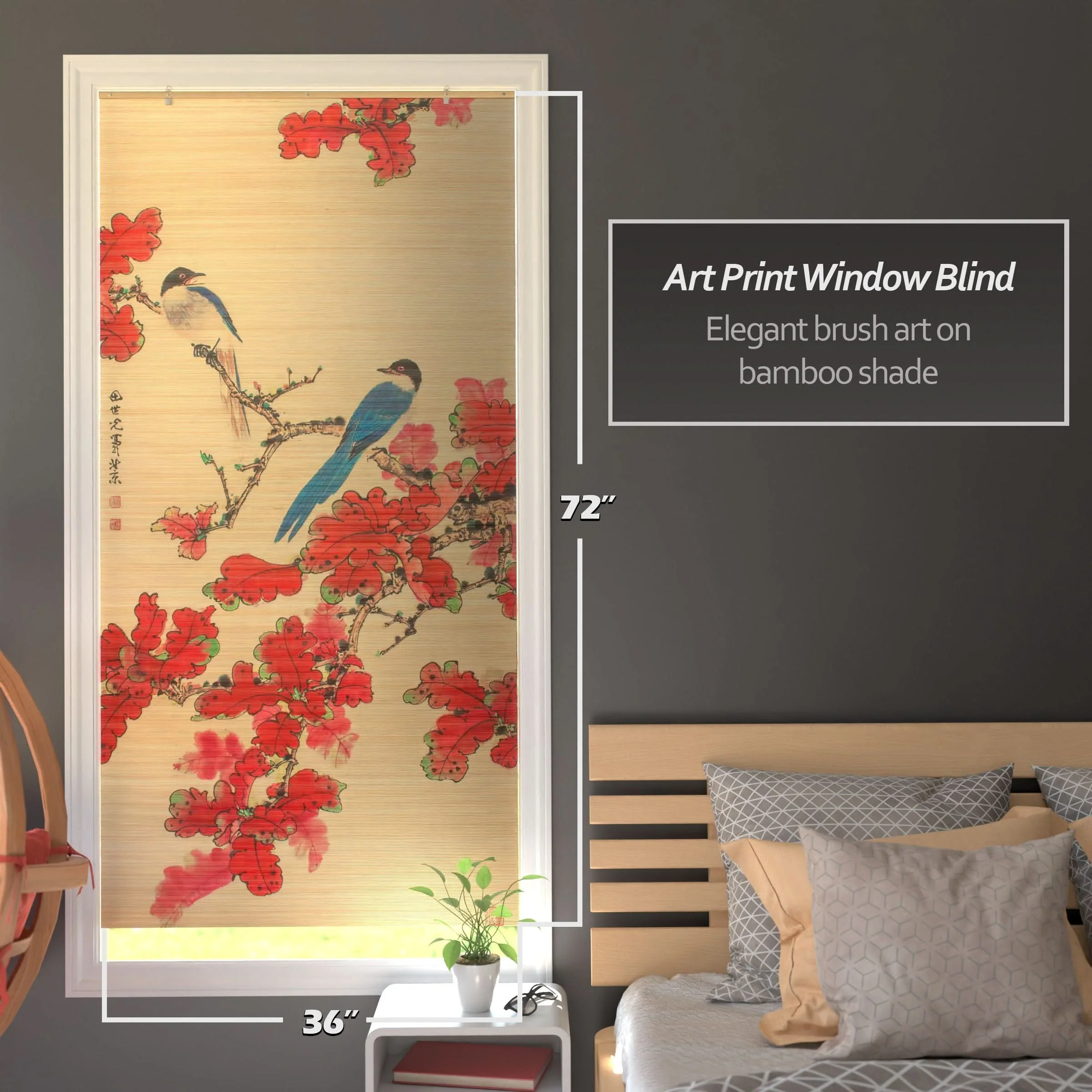 Roosting Bird Bamboo Window Shade Blind - Image 4
