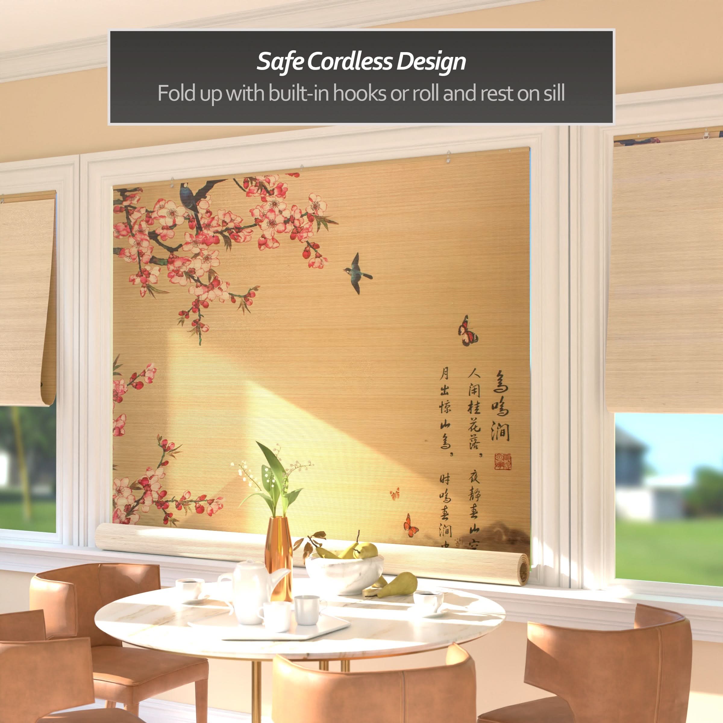 Sakura Blossom Bamboo Window Shade Blind - Image 7
