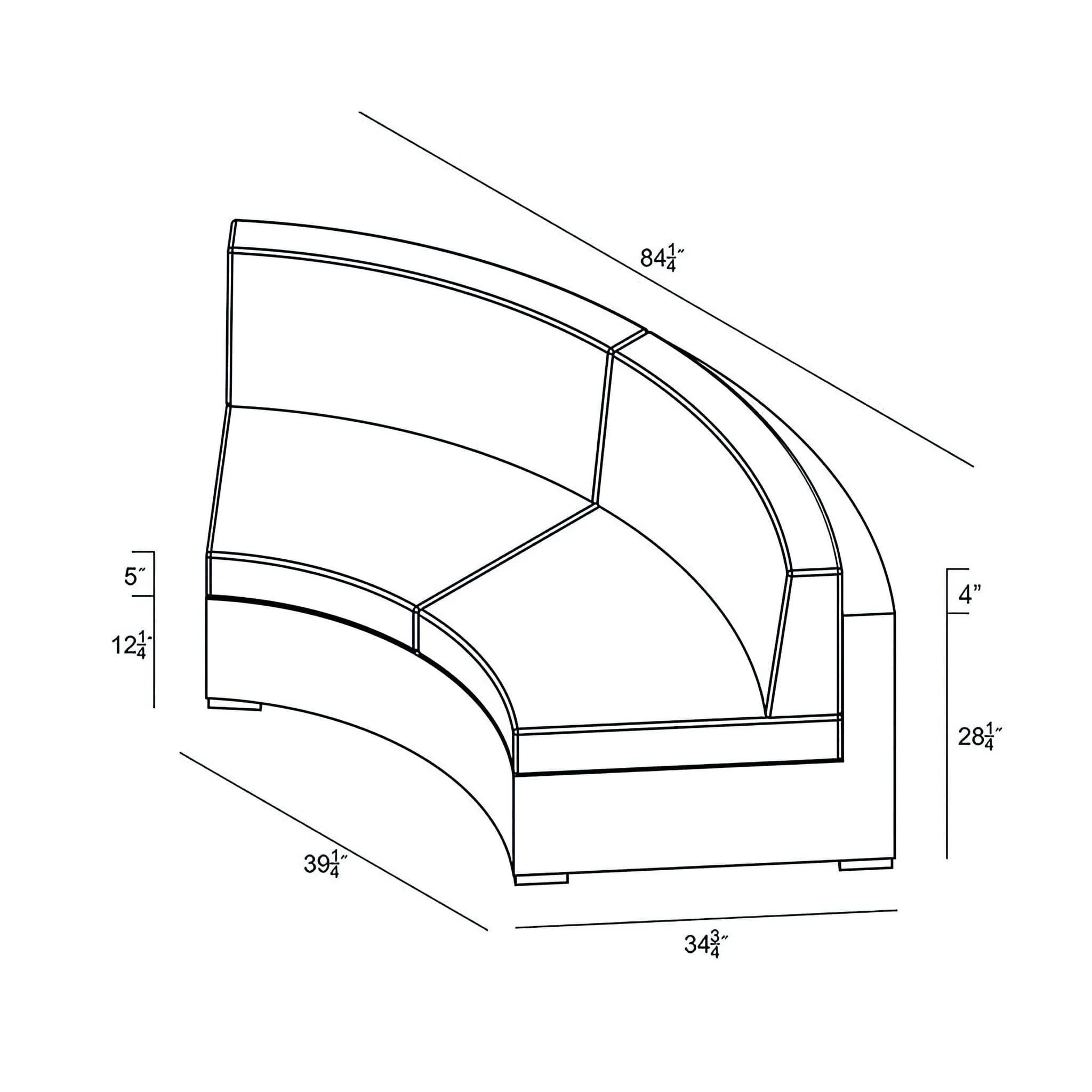 Urbana Curved Loveseat - Image 12