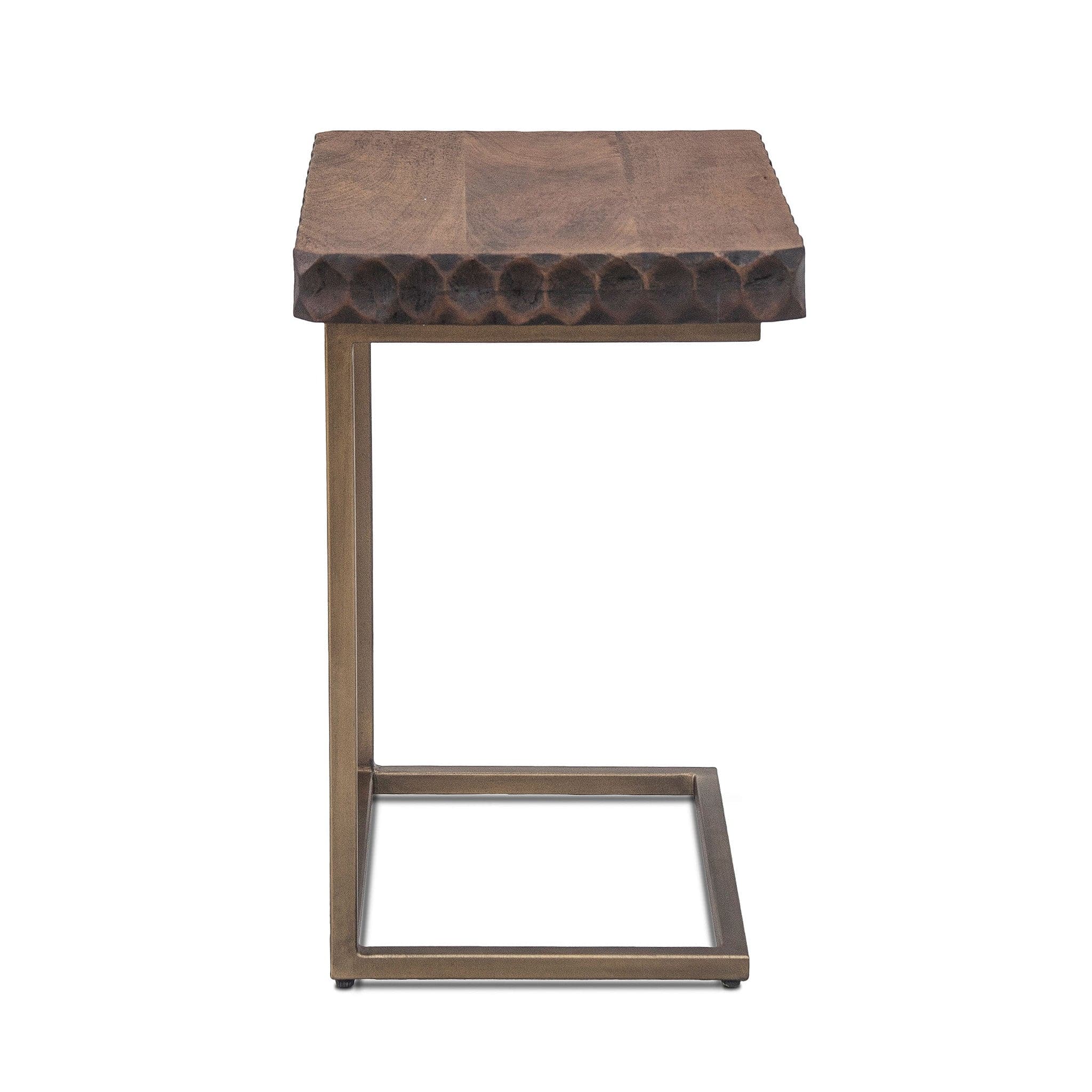 Vallarta 24" Modern Carved Side Table - Image 2