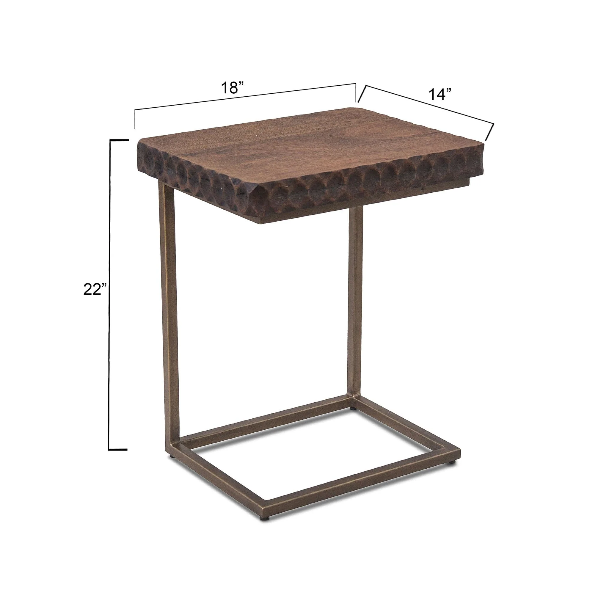 Vallarta 24" Modern Carved Side Table - Image 4