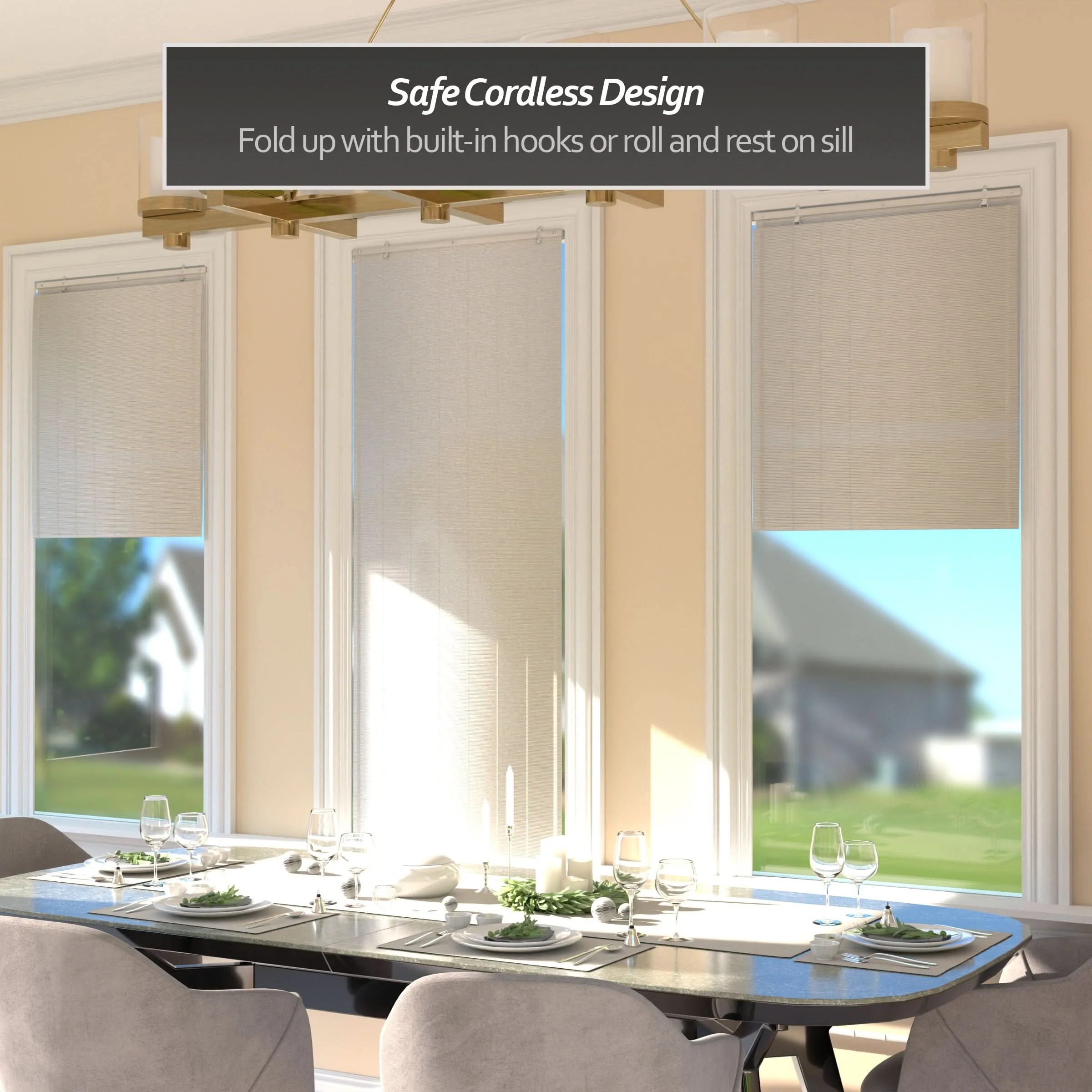 White Bamboo Window Shade Blind - Image 6
