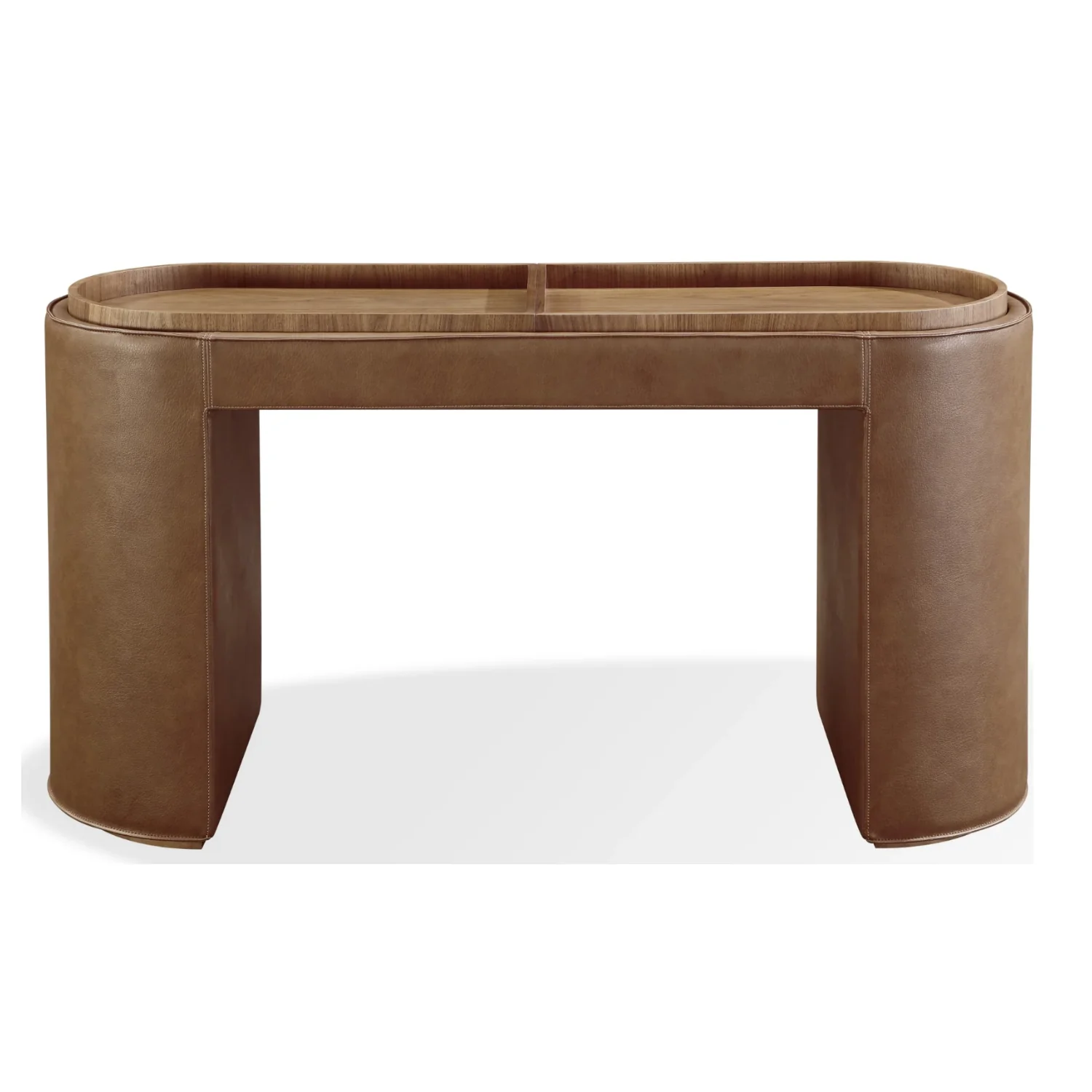Yeal Leather Upholstered Storage Console Table
